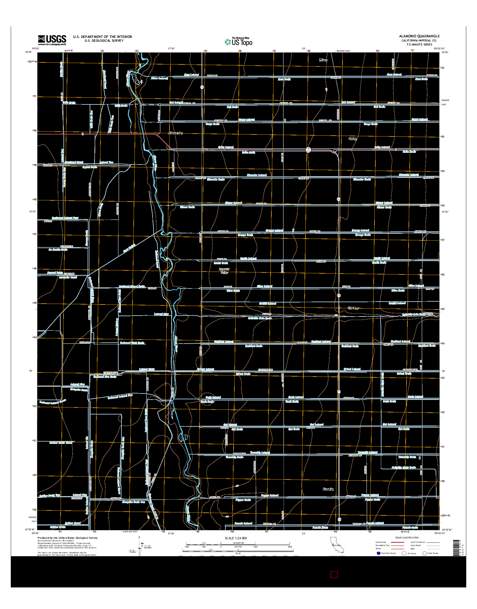 USGS US TOPO 7.5-MINUTE MAP FOR ALAMORIO, CA 2015