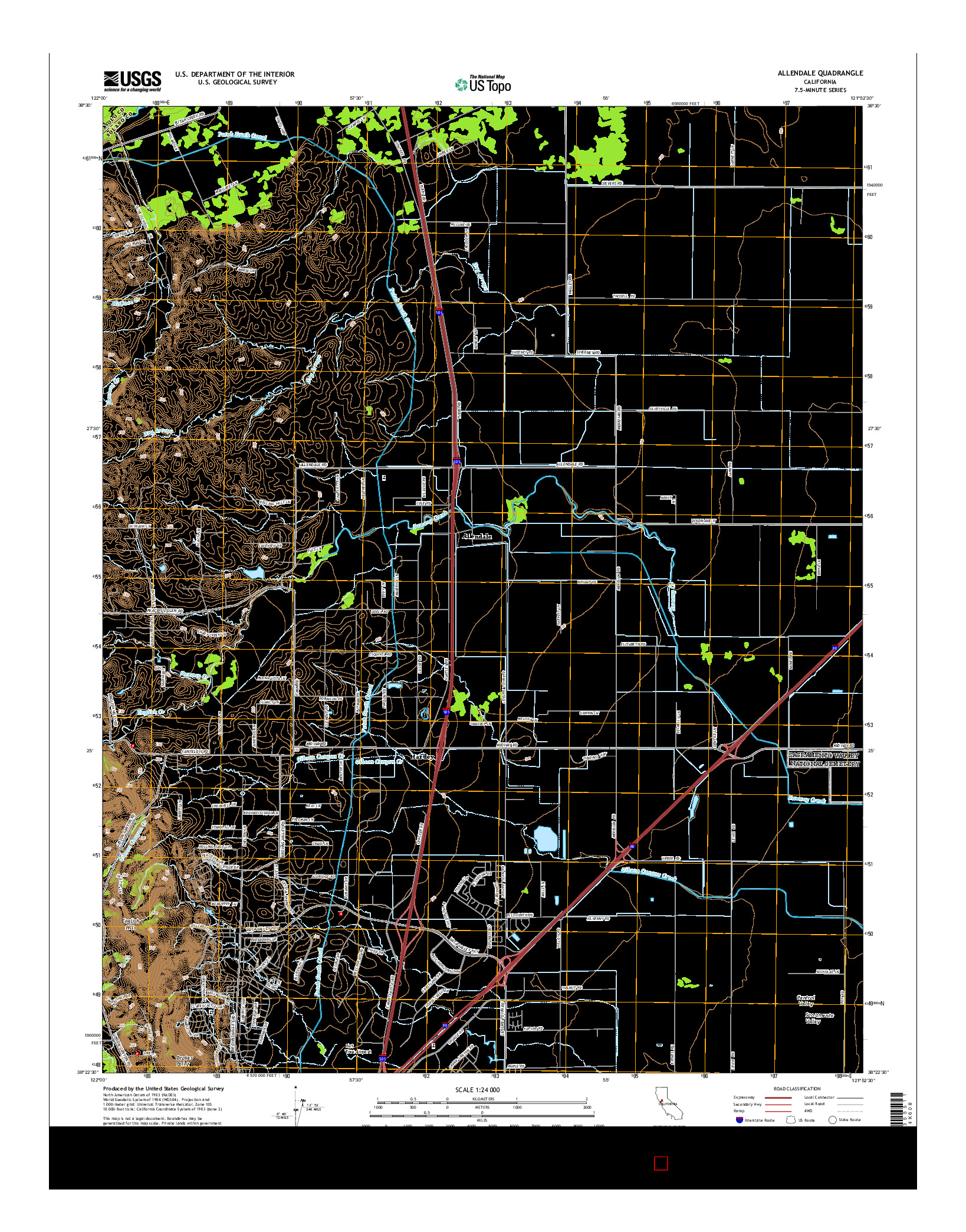 USGS US TOPO 7.5-MINUTE MAP FOR ALLENDALE, CA 2015