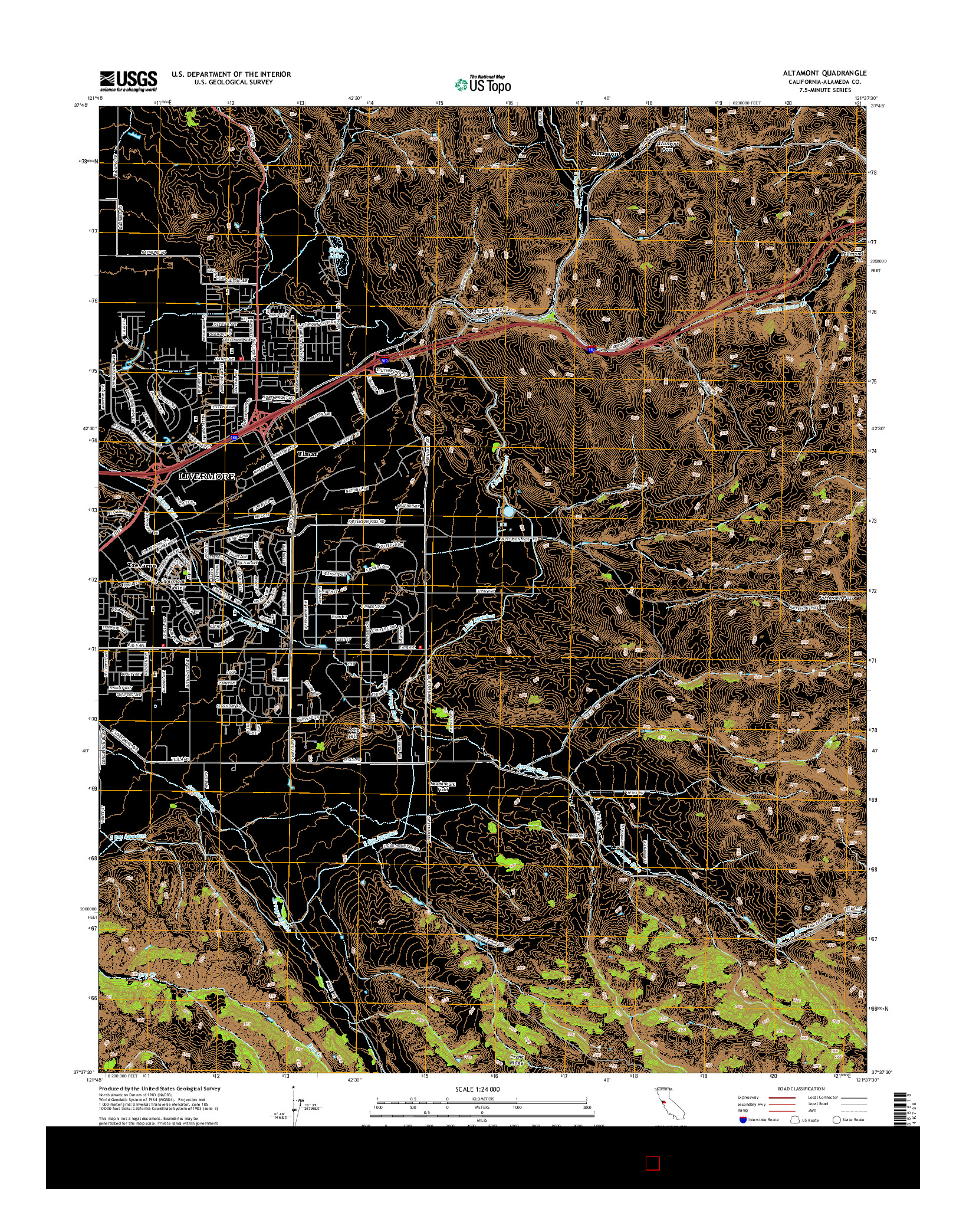 USGS US TOPO 7.5-MINUTE MAP FOR ALTAMONT, CA 2015