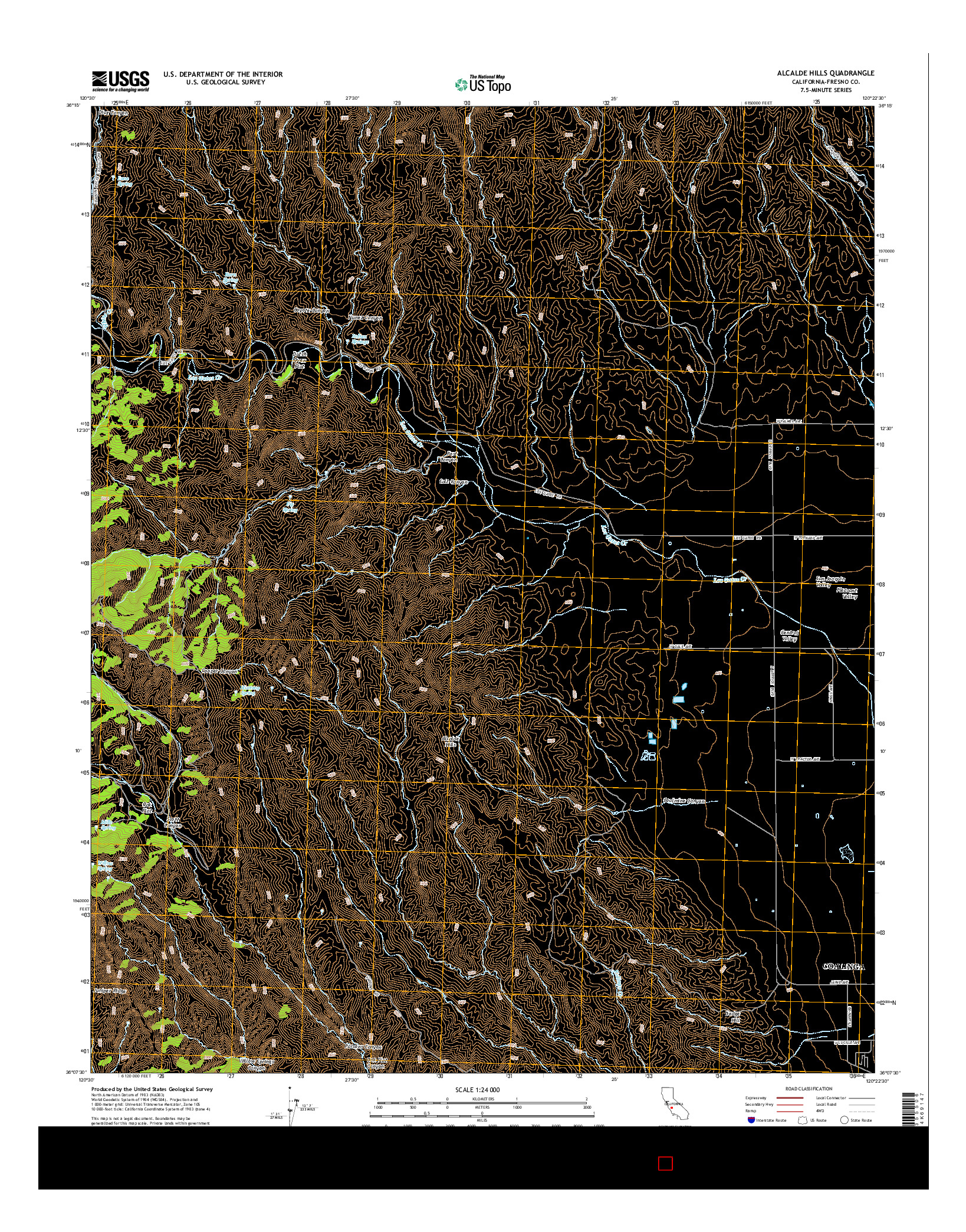 USGS US TOPO 7.5-MINUTE MAP FOR ALCALDE HILLS, CA 2015