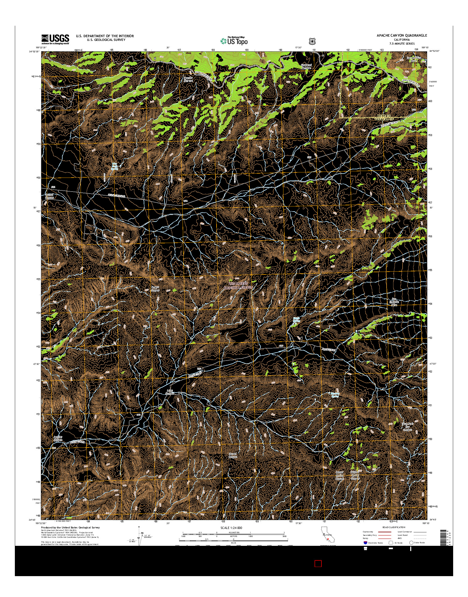 USGS US TOPO 7.5-MINUTE MAP FOR APACHE CANYON, CA 2015