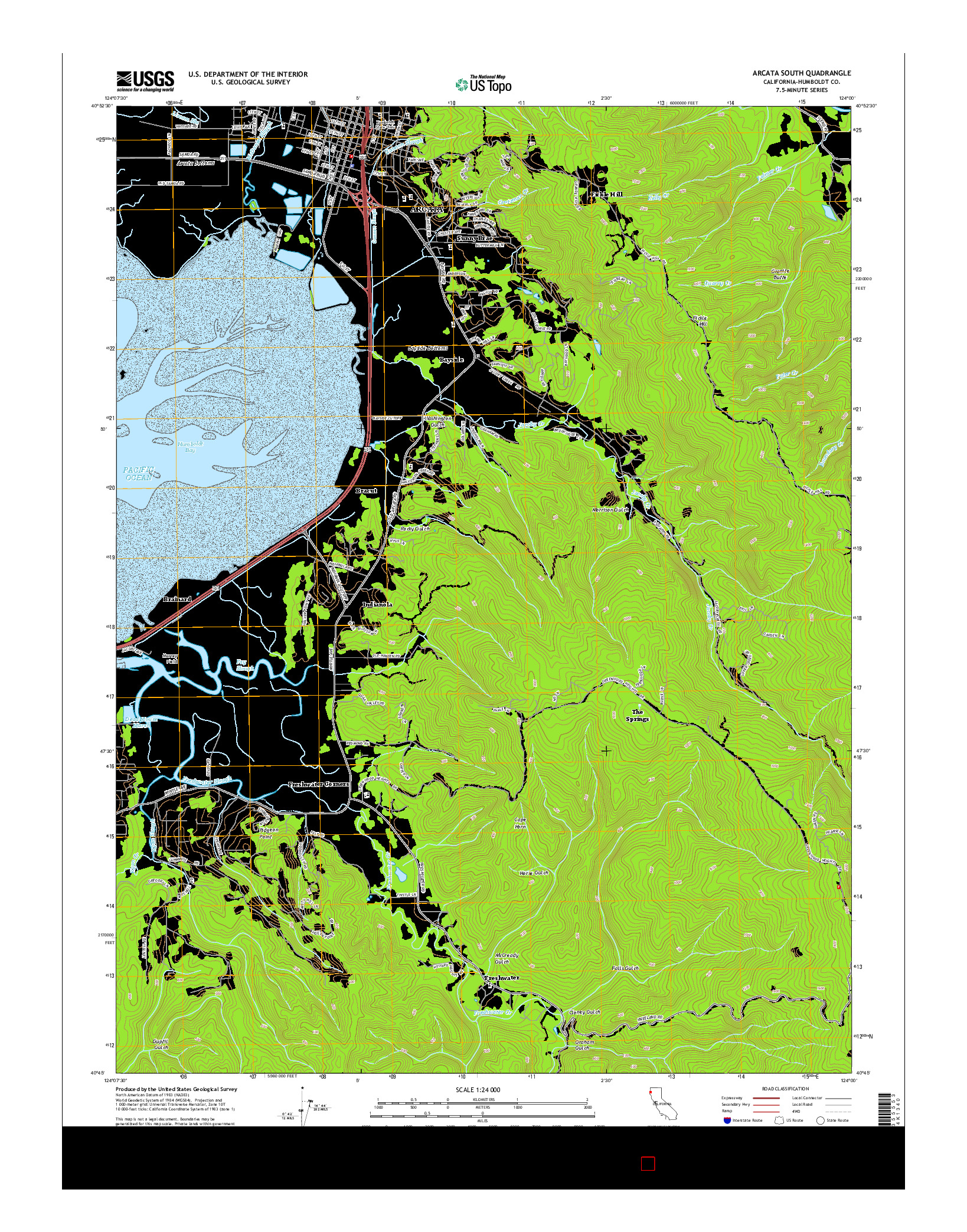 USGS US TOPO 7.5-MINUTE MAP FOR ARCATA SOUTH, CA 2015