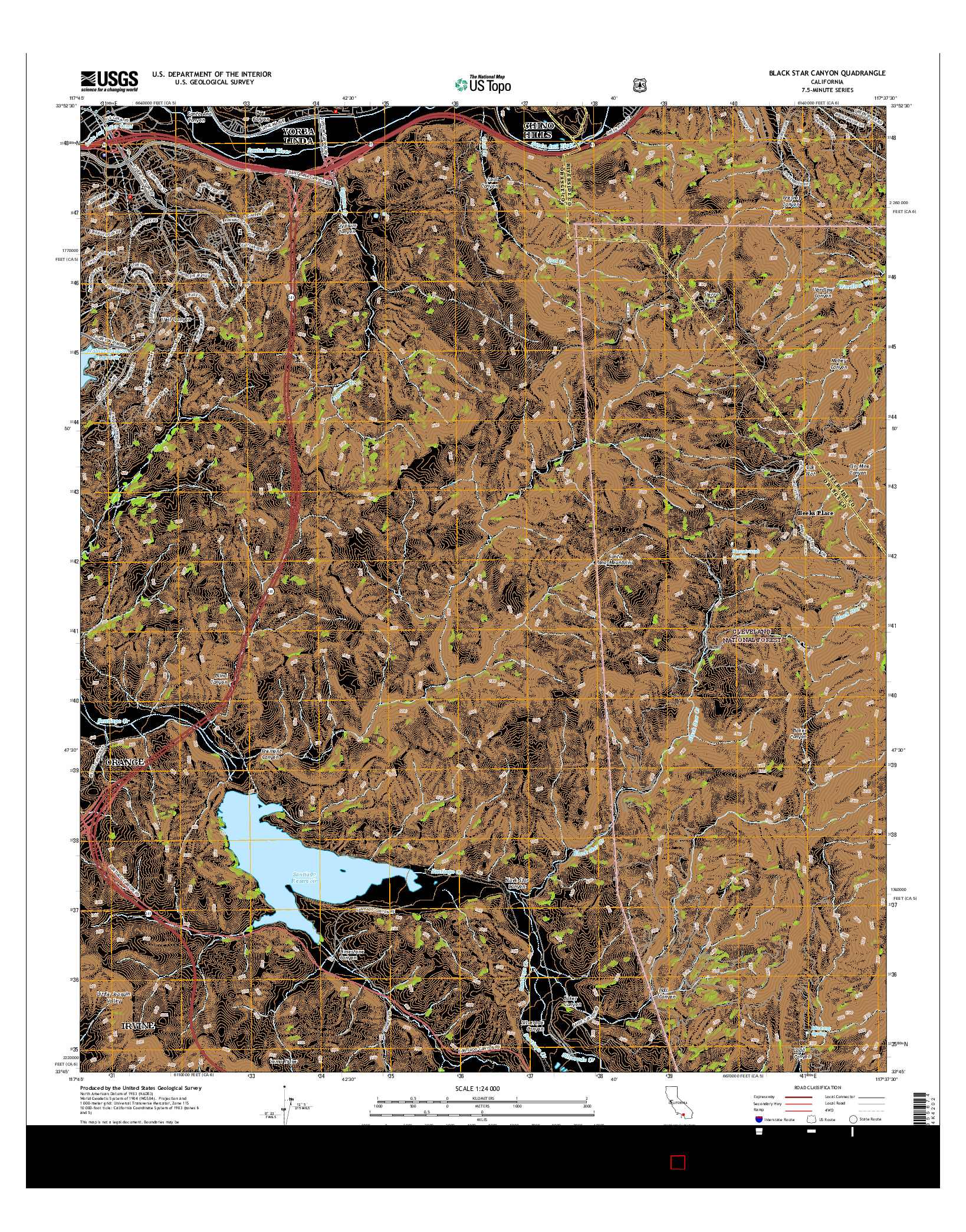 USGS US TOPO 7.5-MINUTE MAP FOR BLACK STAR CANYON, CA 2015