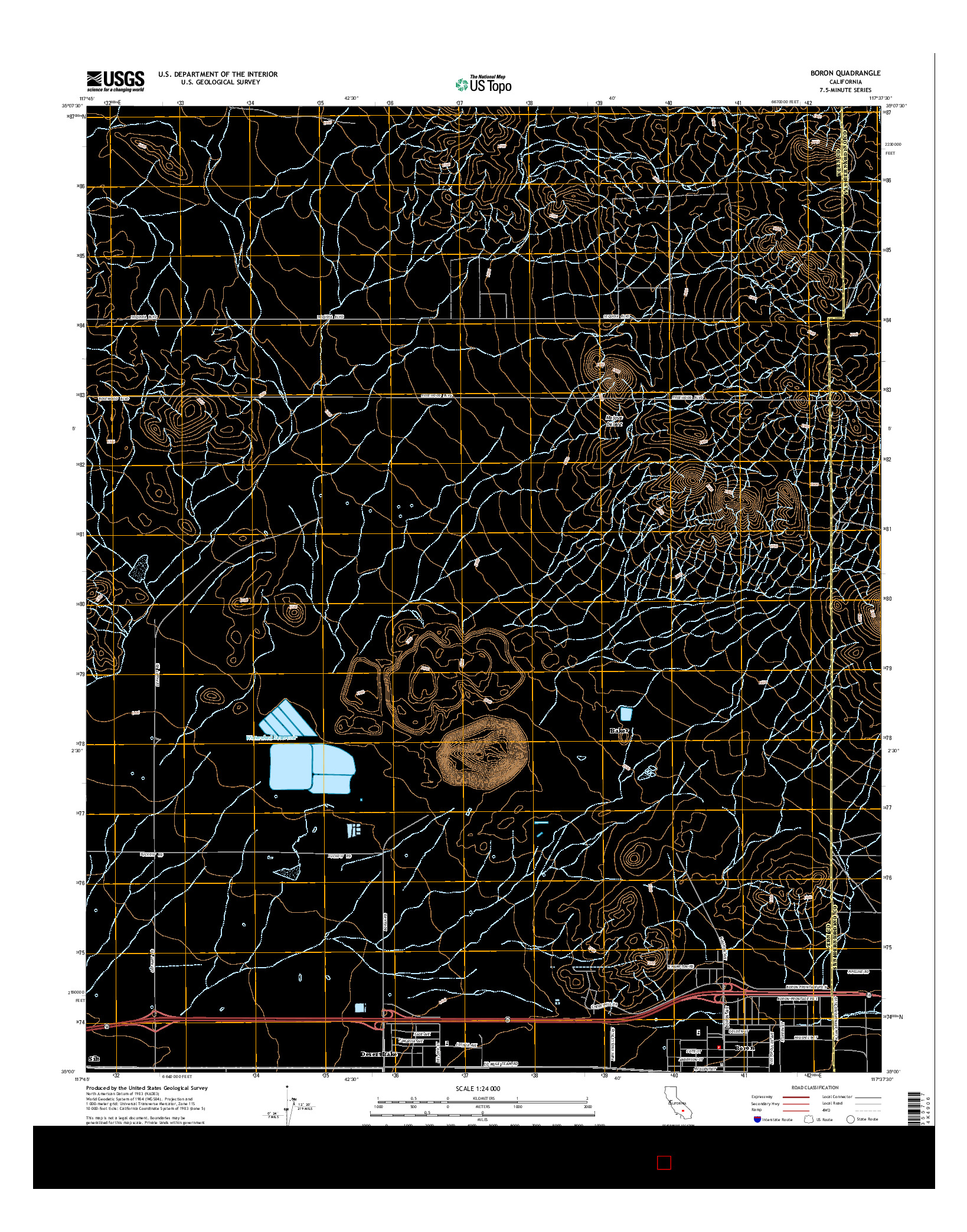 USGS US TOPO 7.5-MINUTE MAP FOR BORON, CA 2015