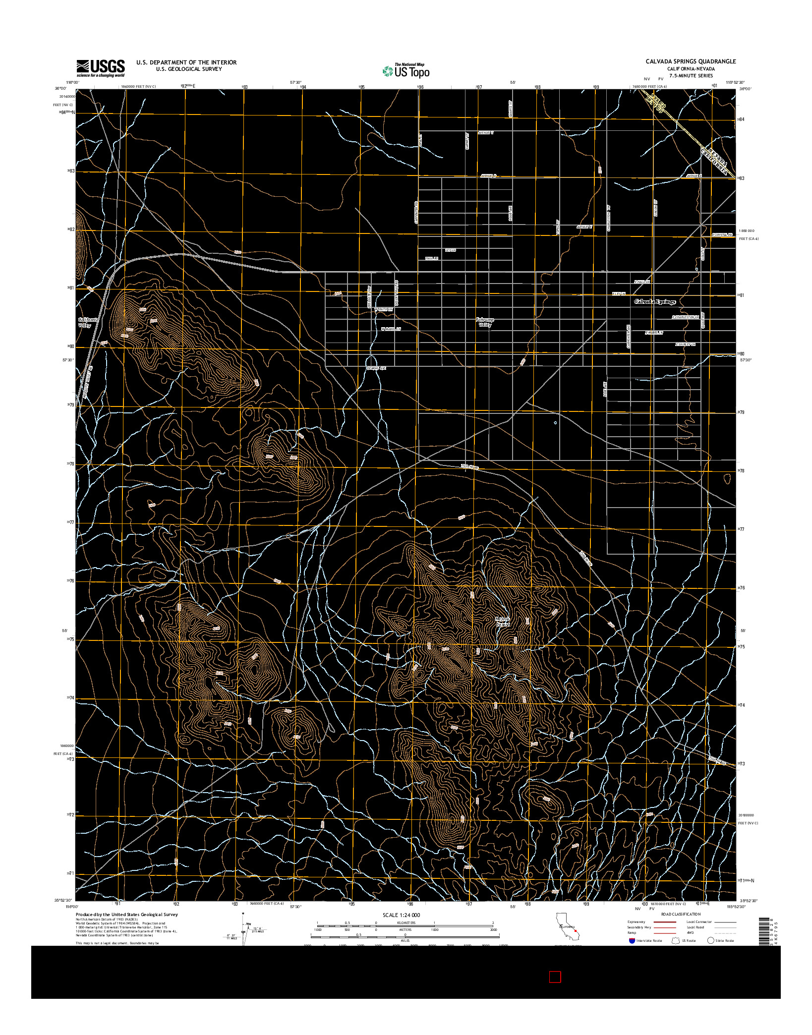 USGS US TOPO 7.5-MINUTE MAP FOR CALVADA SPRINGS, CA-NV 2015