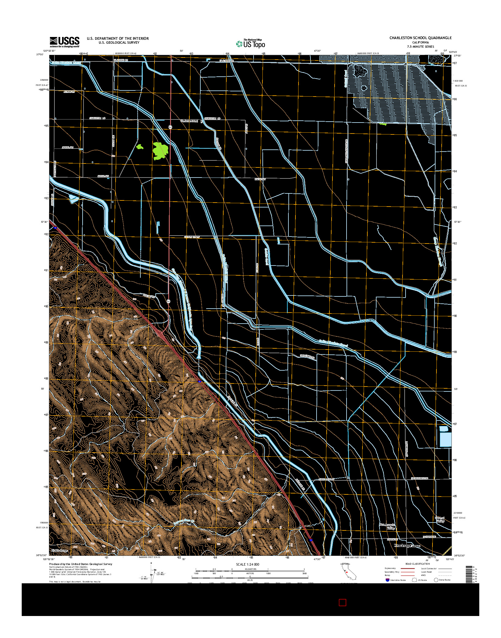 USGS US TOPO 7.5-MINUTE MAP FOR CHARLESTON SCHOOL, CA 2015