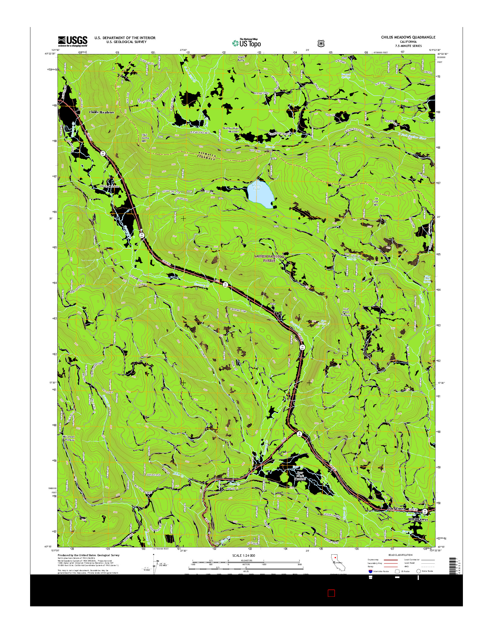 USGS US TOPO 7.5-MINUTE MAP FOR CHILDS MEADOWS, CA 2015