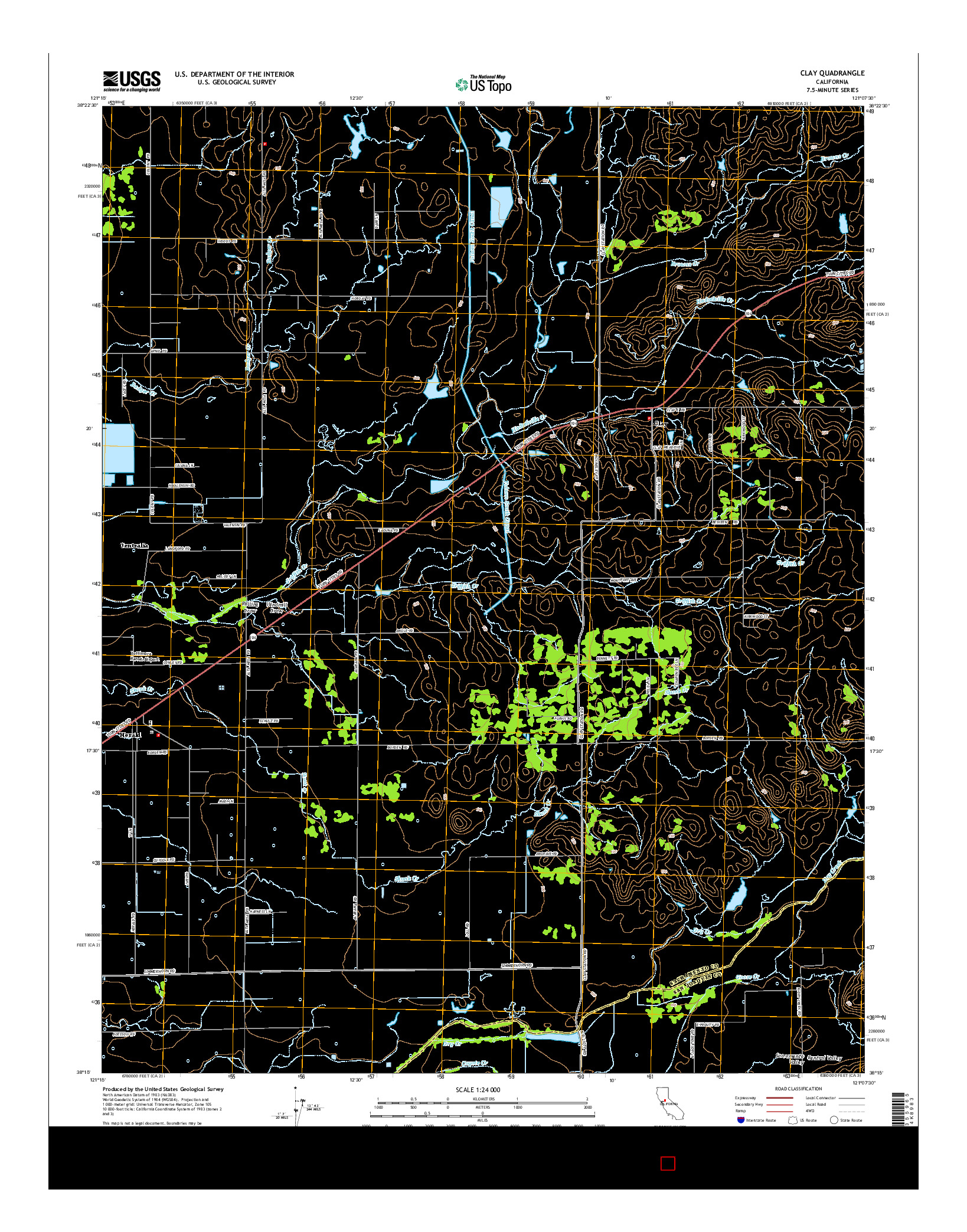 USGS US TOPO 7.5-MINUTE MAP FOR CLAY, CA 2015