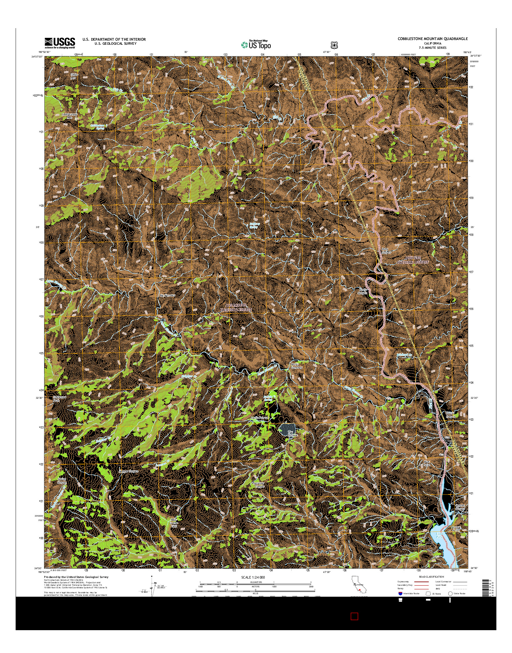 USGS US TOPO 7.5-MINUTE MAP FOR COBBLESTONE MOUNTAIN, CA 2015