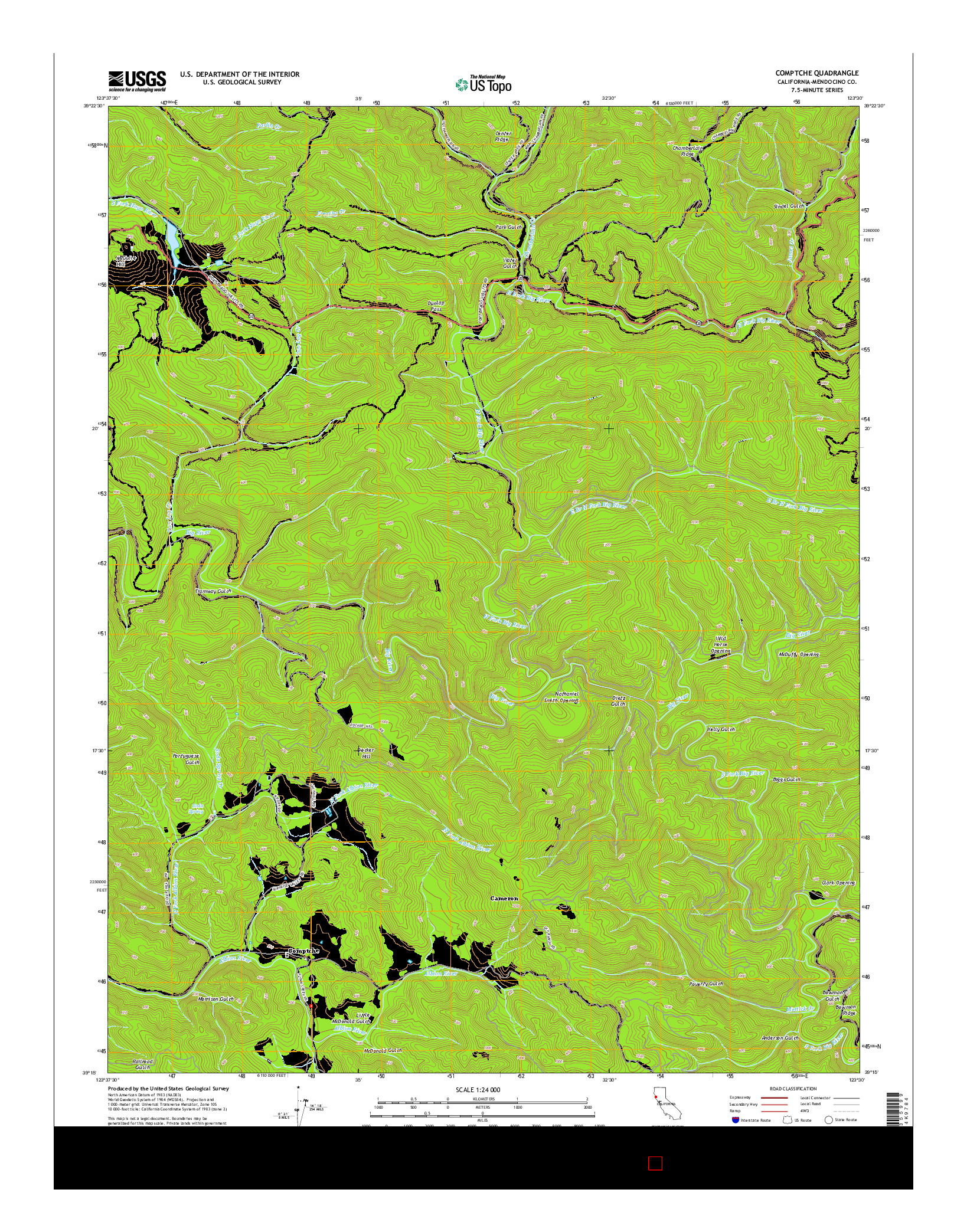 USGS US TOPO 7.5-MINUTE MAP FOR COMPTCHE, CA 2015