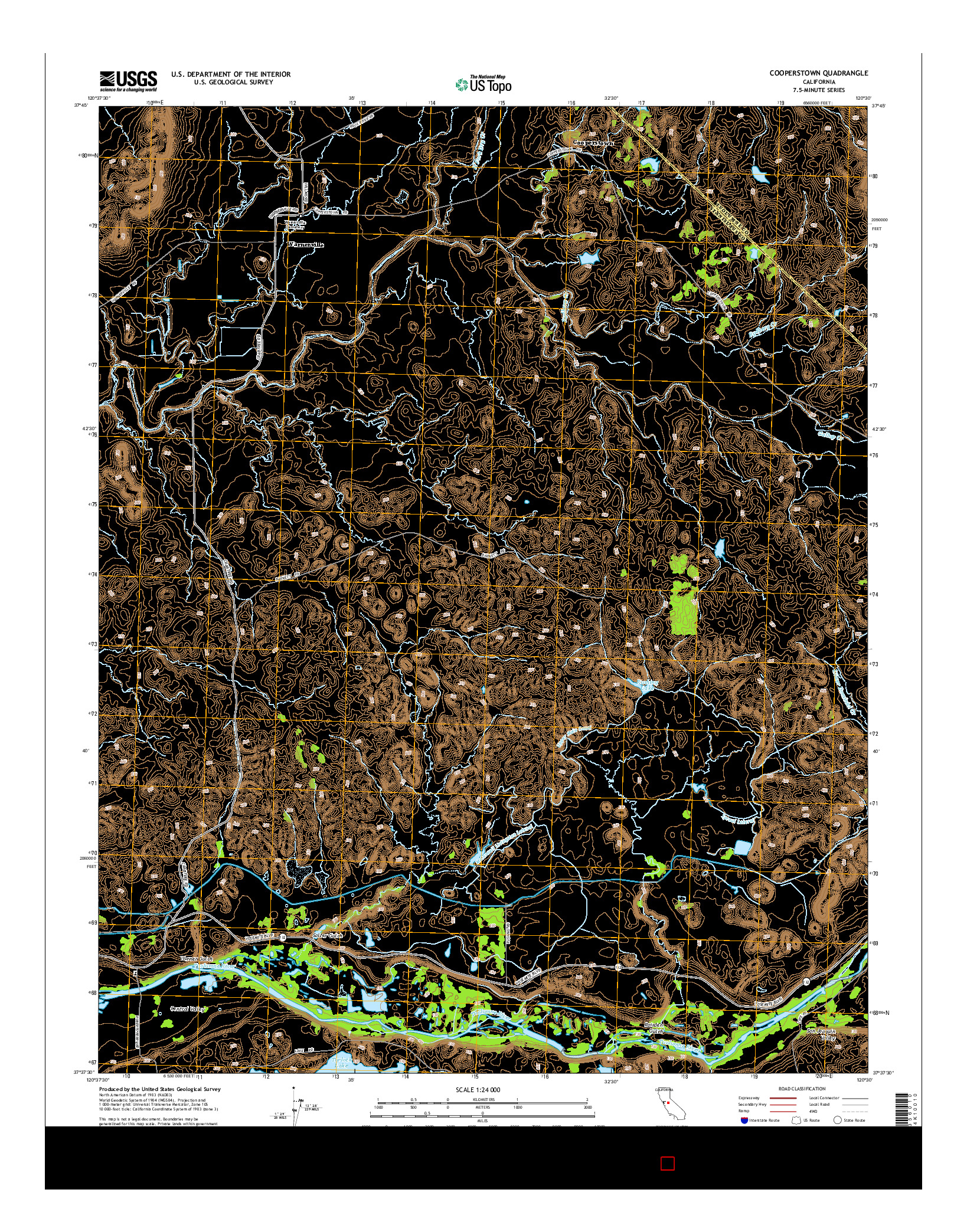 USGS US TOPO 7.5-MINUTE MAP FOR COOPERSTOWN, CA 2015