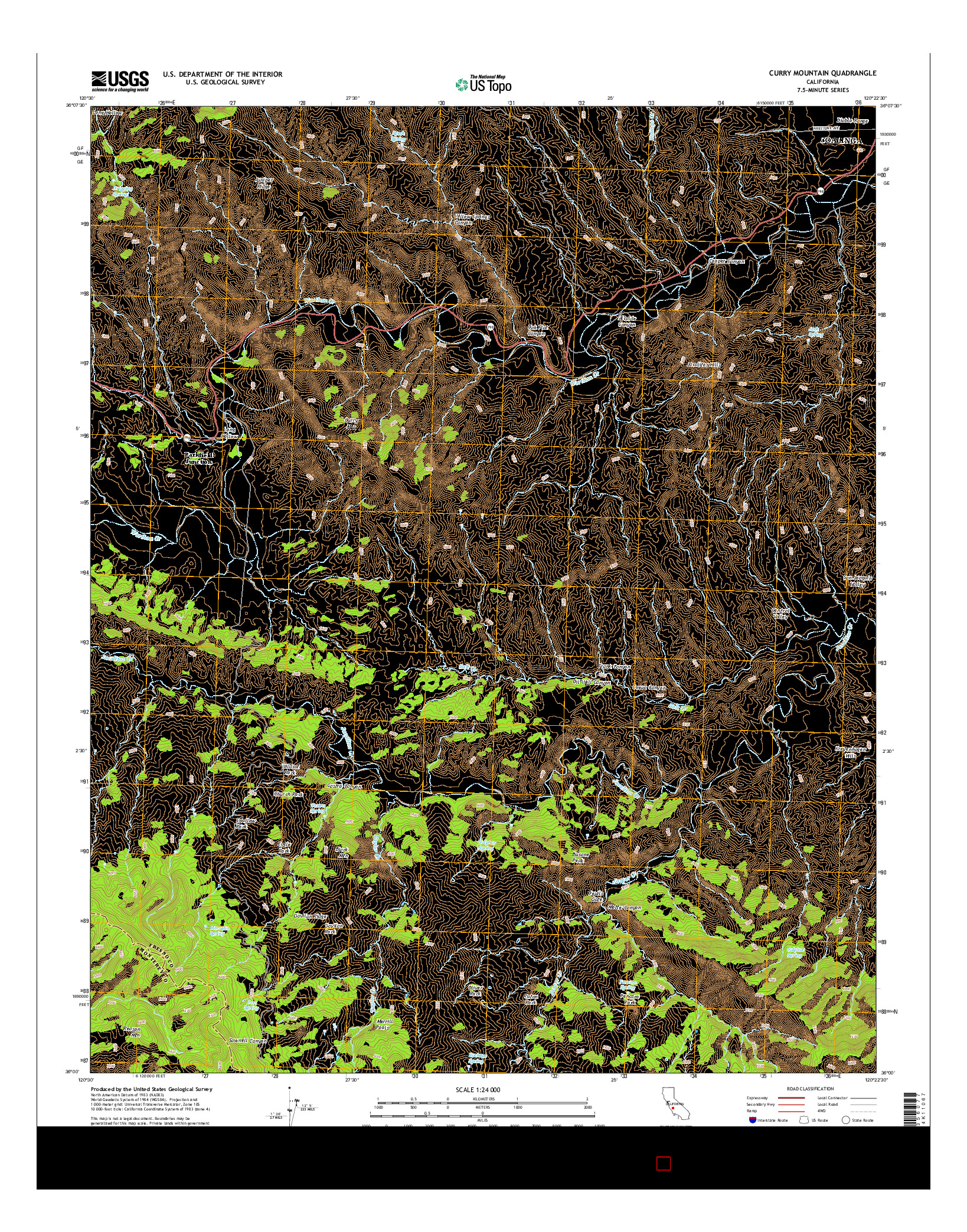 USGS US TOPO 7.5-MINUTE MAP FOR CURRY MOUNTAIN, CA 2015
