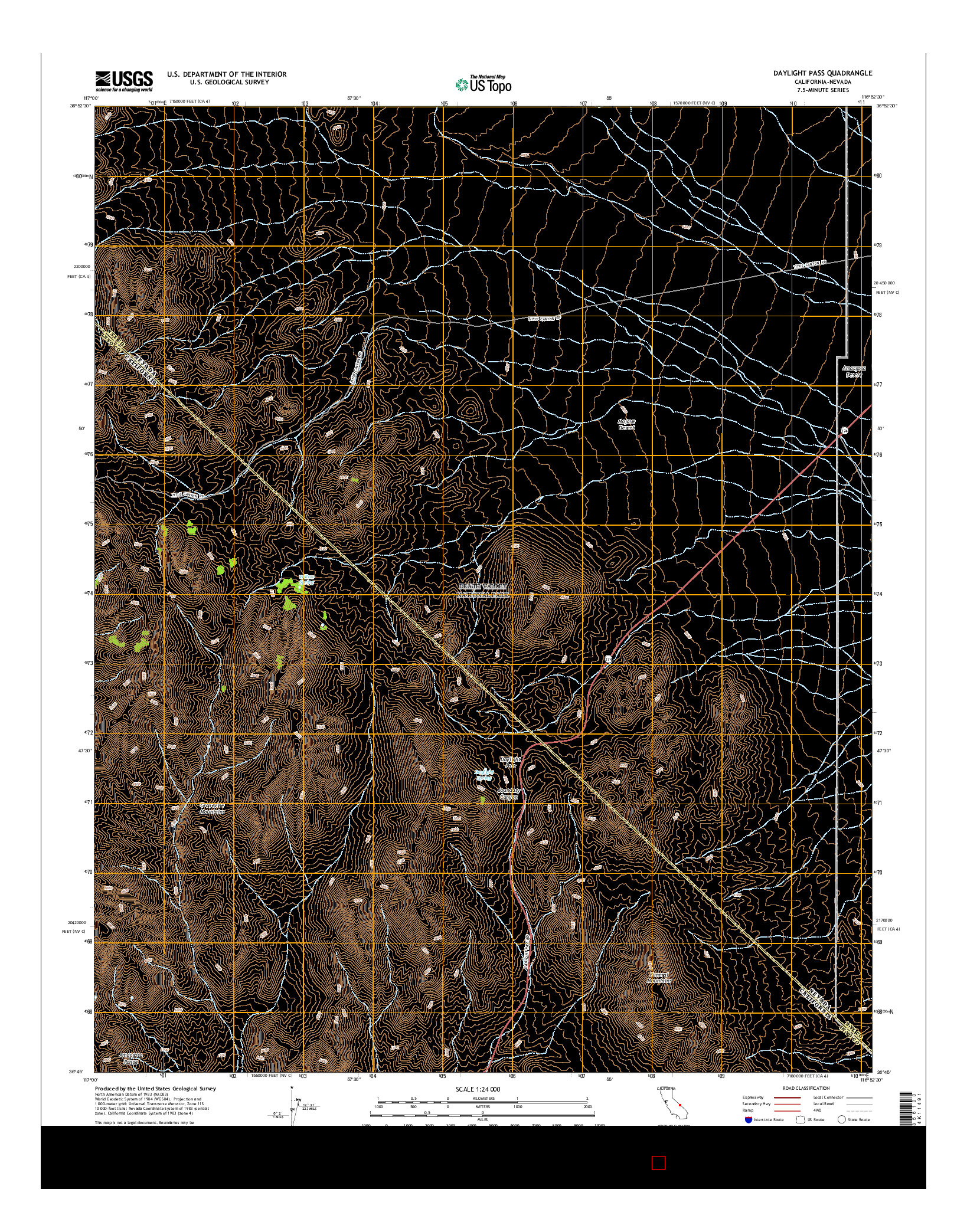 USGS US TOPO 7.5-MINUTE MAP FOR DAYLIGHT PASS, CA-NV 2015