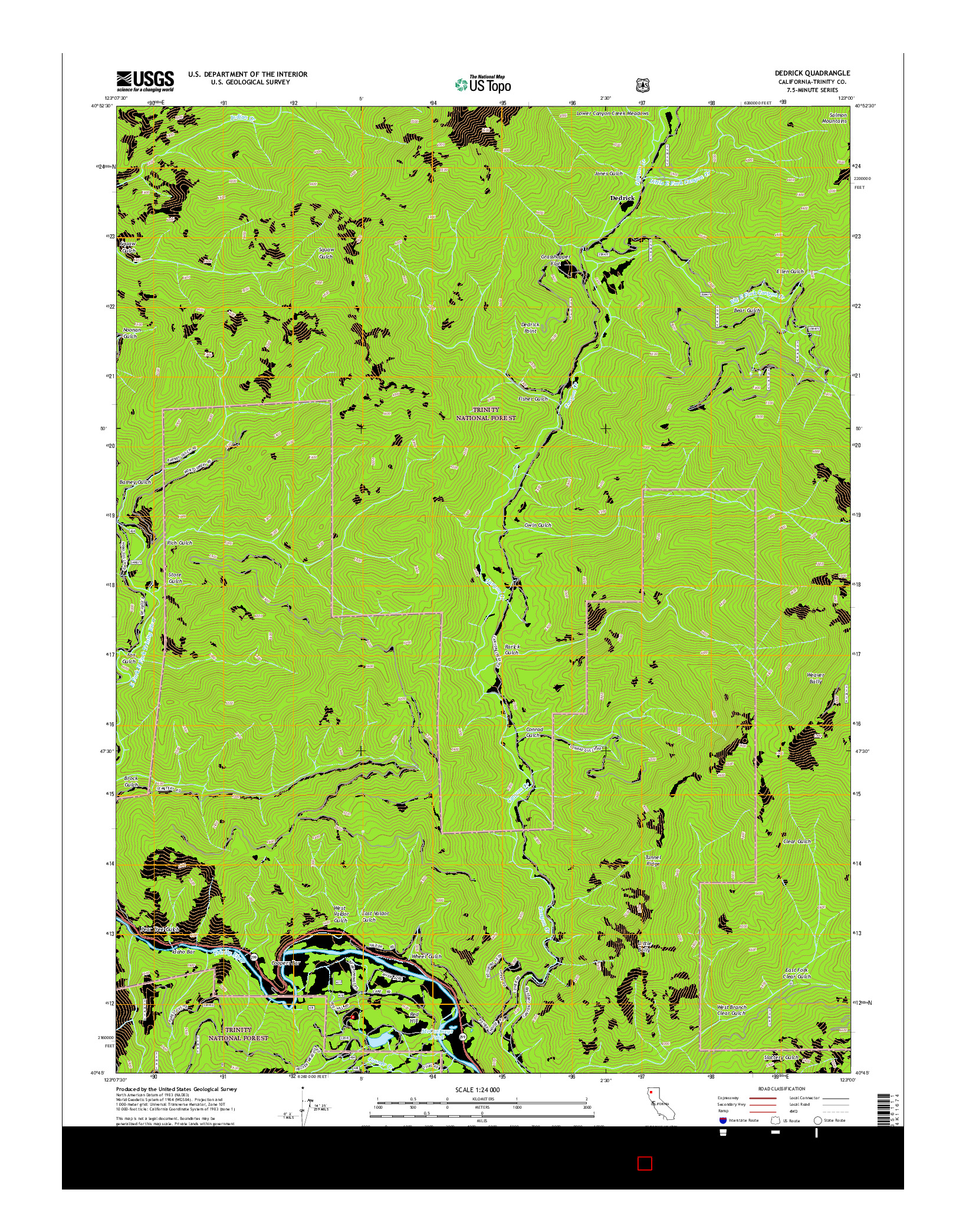 USGS US TOPO 7.5-MINUTE MAP FOR DEDRICK, CA 2015
