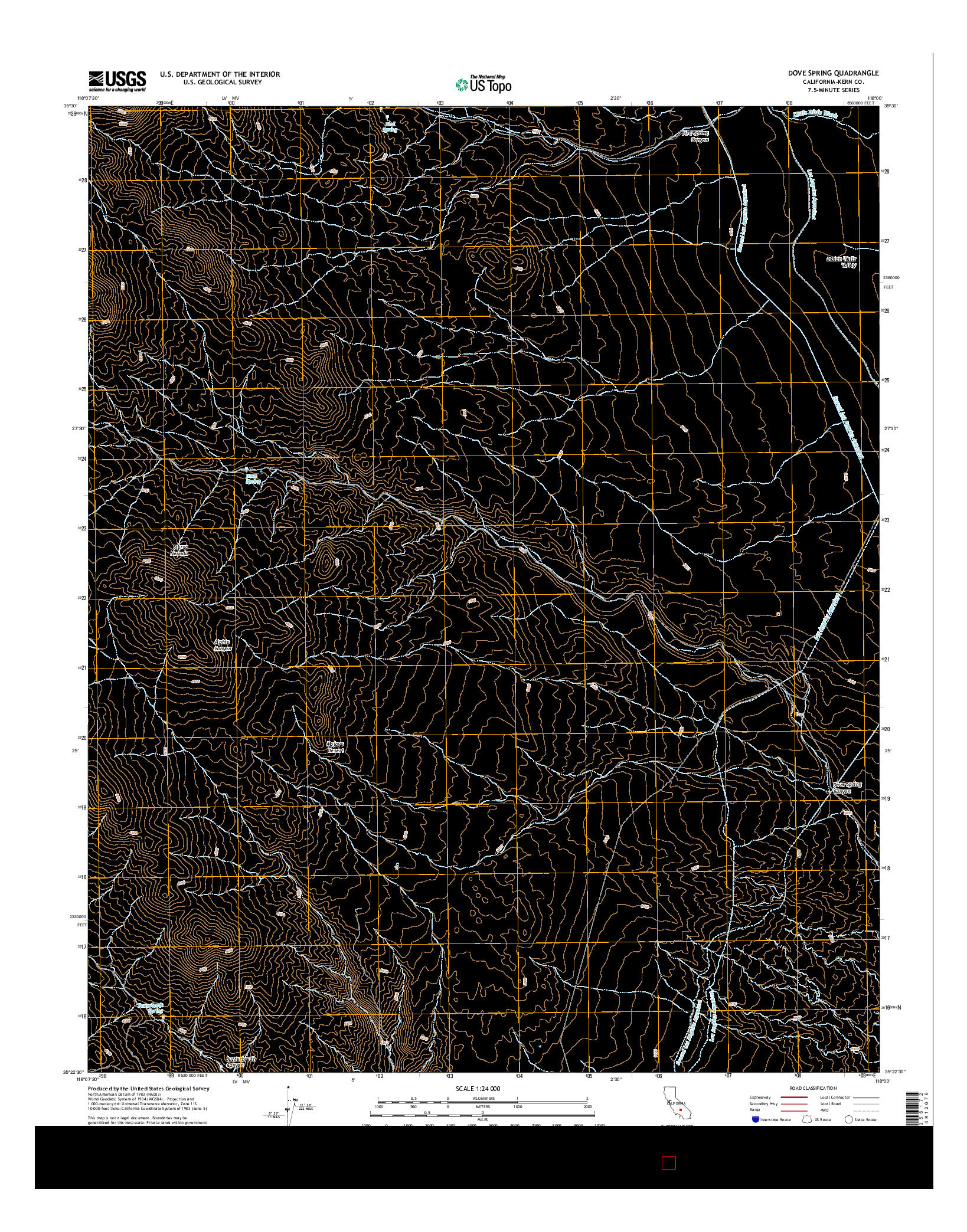 USGS US TOPO 7.5-MINUTE MAP FOR DOVE SPRING, CA 2015