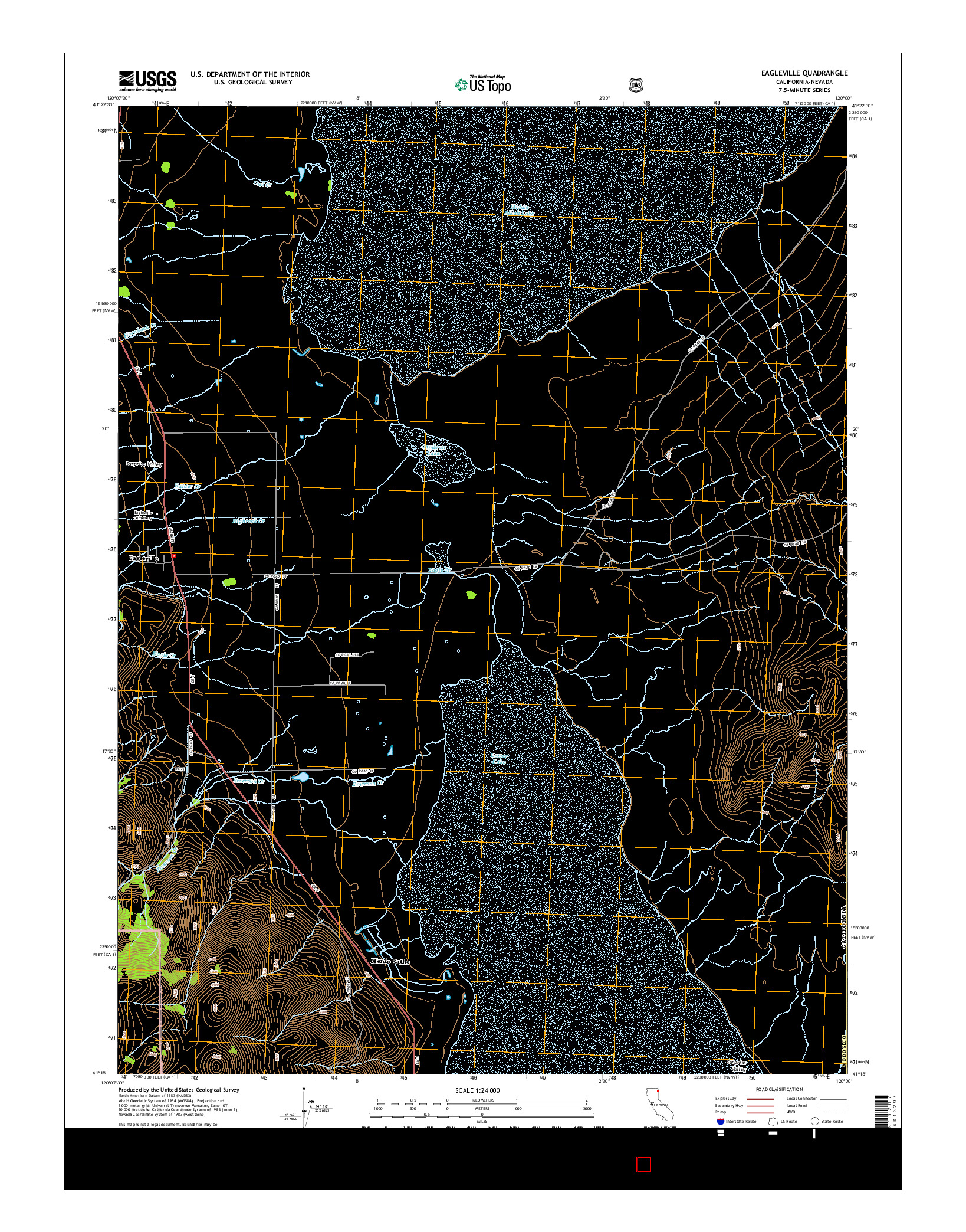 USGS US TOPO 7.5-MINUTE MAP FOR EAGLEVILLE, CA-NV 2015