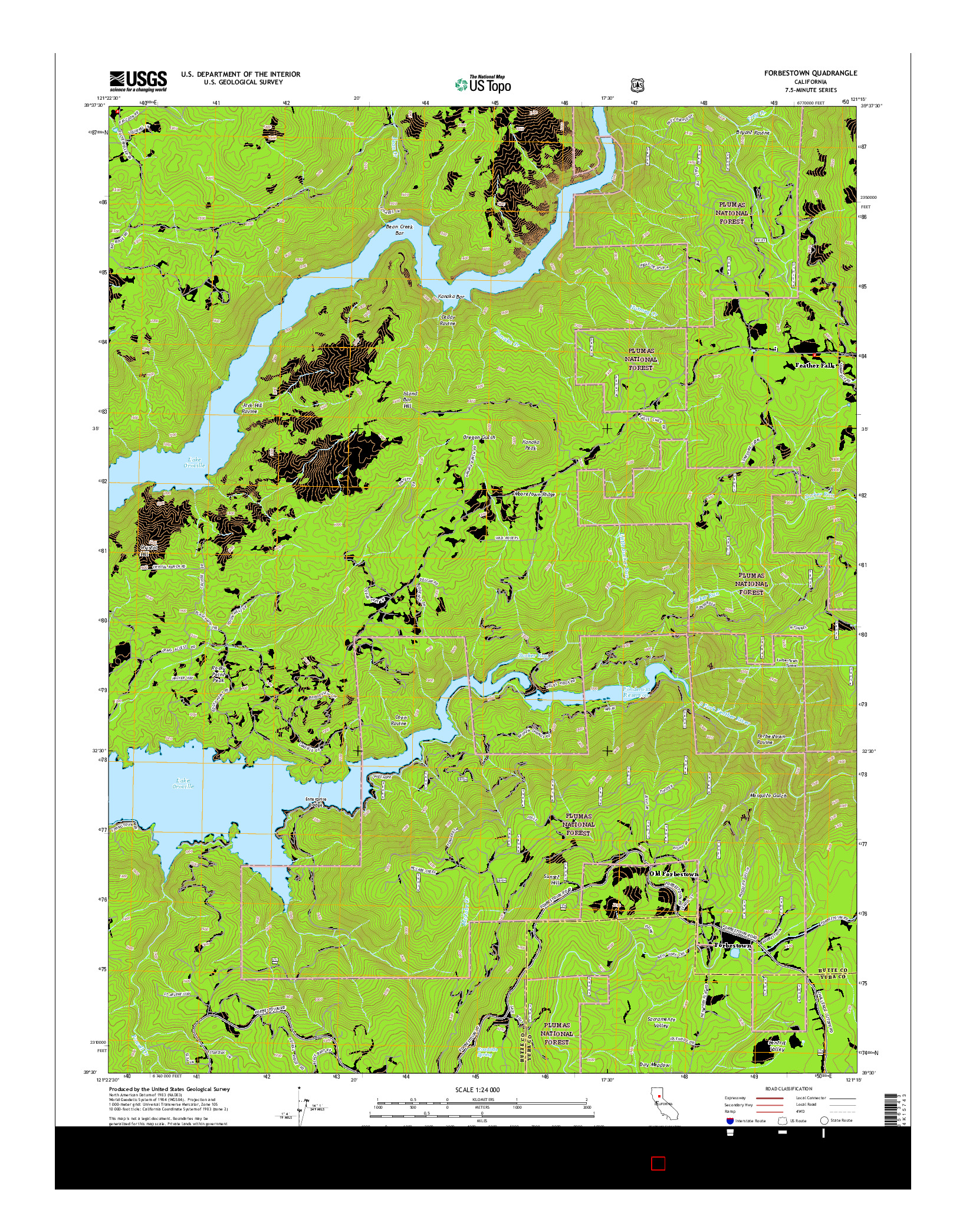 USGS US TOPO 7.5-MINUTE MAP FOR FORBESTOWN, CA 2015