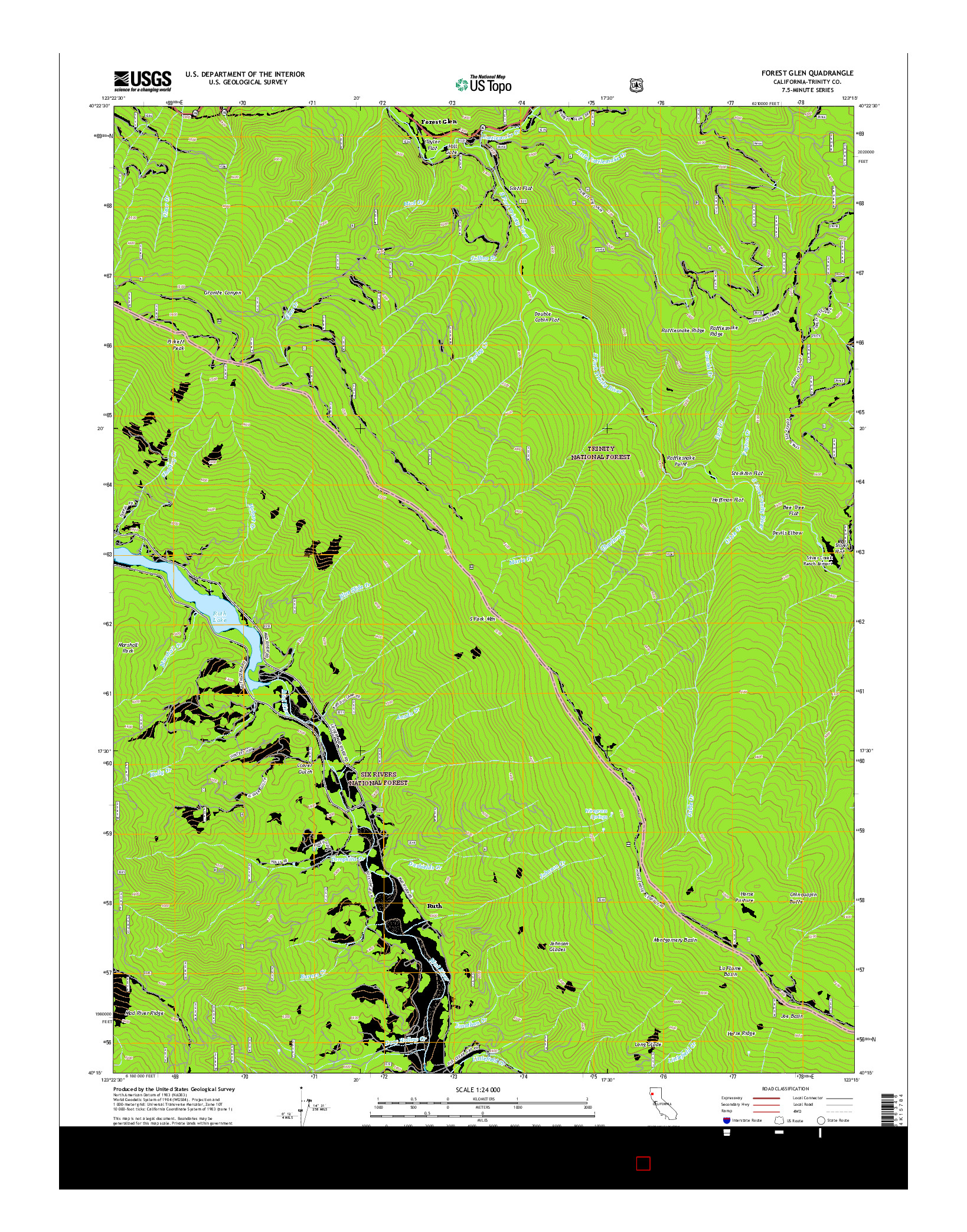 USGS US TOPO 7.5-MINUTE MAP FOR FOREST GLEN, CA 2015