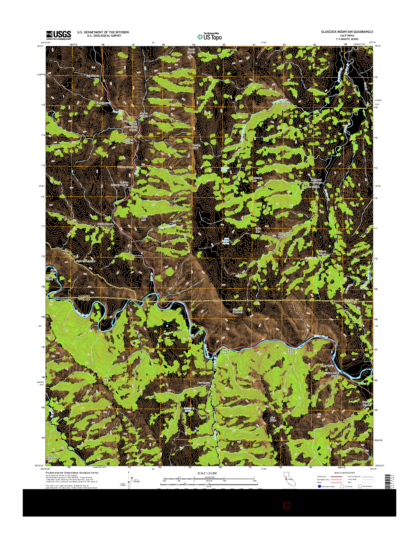 USGS US TOPO 7.5-MINUTE MAP FOR GLASCOCK MOUNTAIN, CA 2015