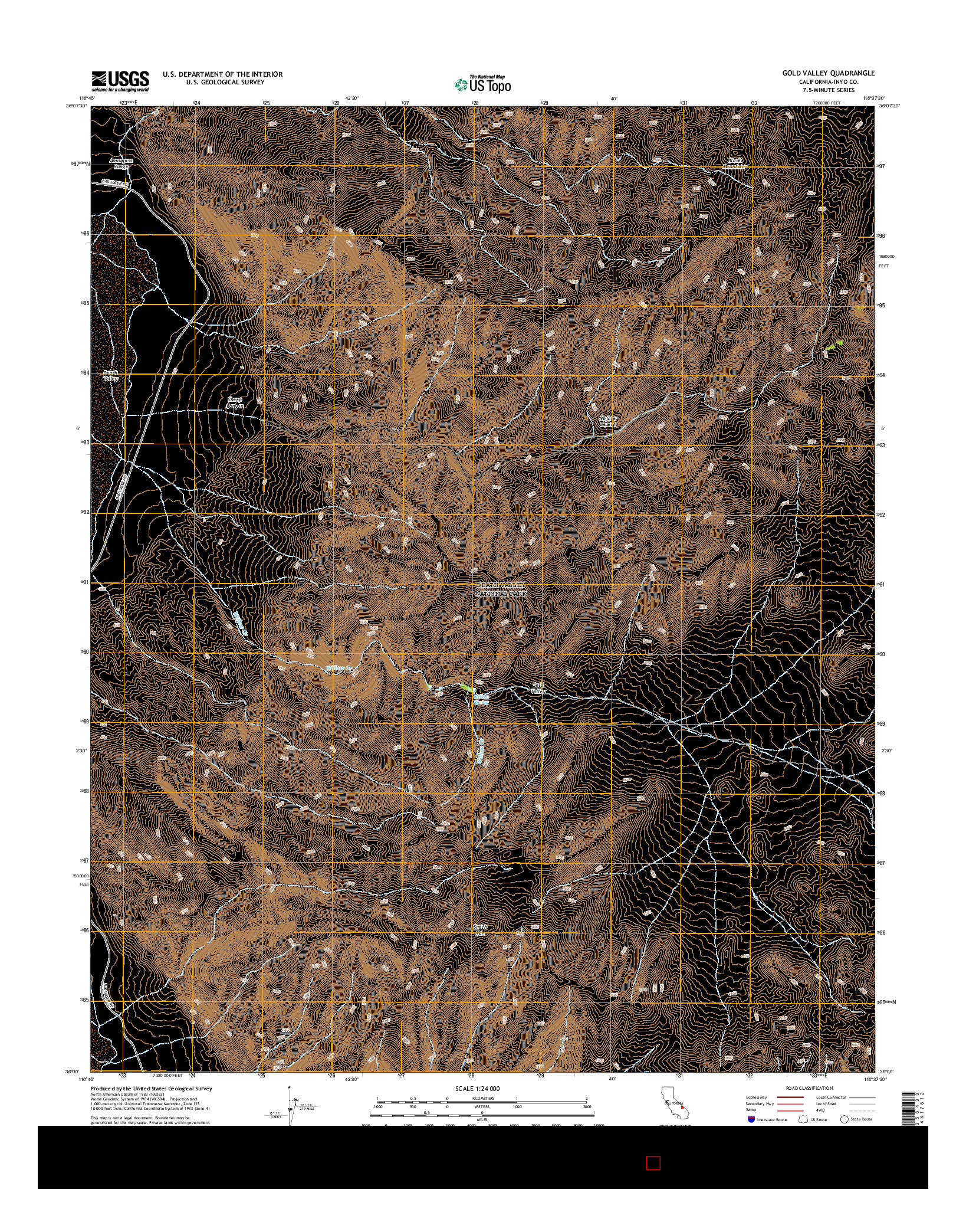 USGS US TOPO 7.5-MINUTE MAP FOR GOLD VALLEY, CA 2015