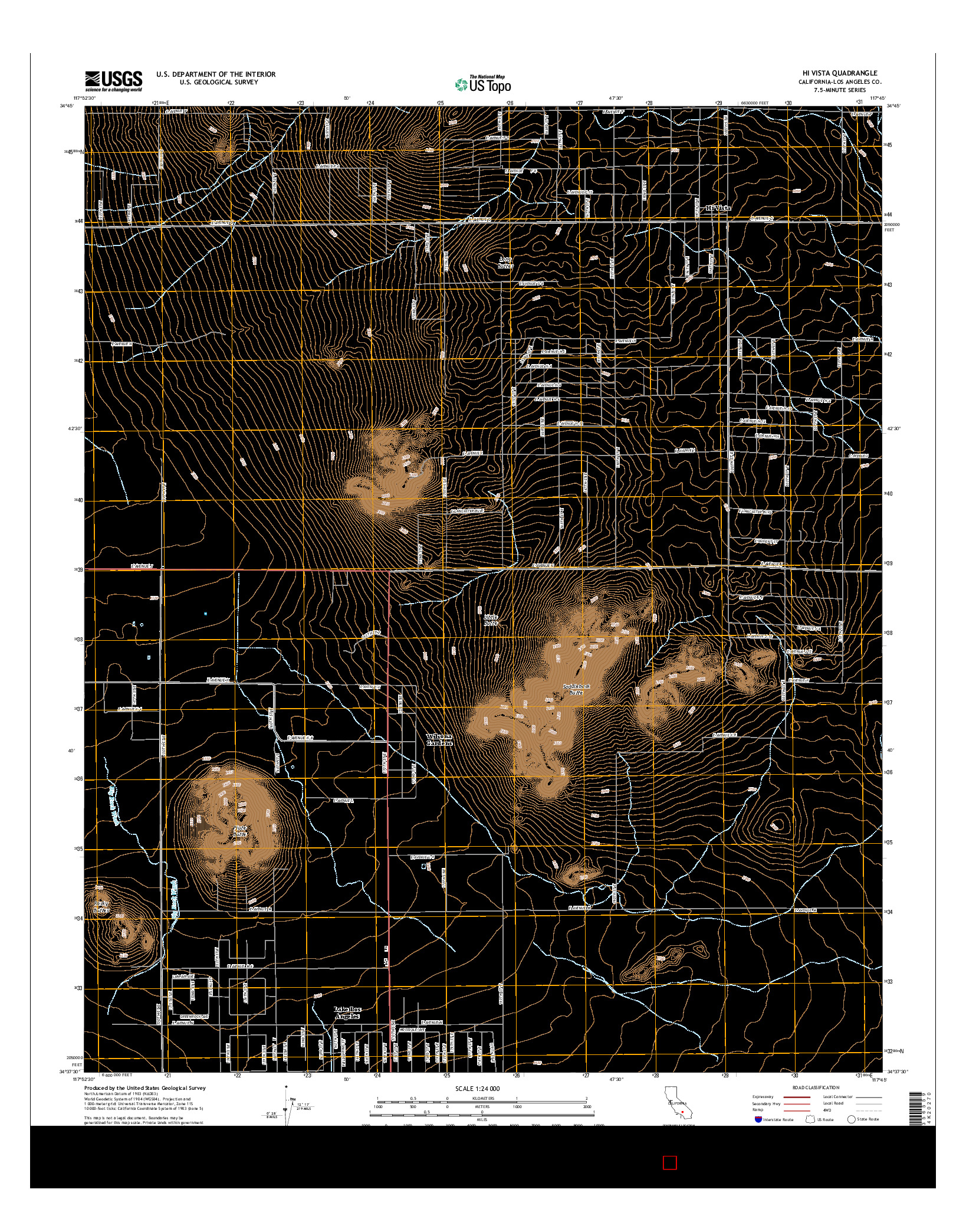 USGS US TOPO 7.5-MINUTE MAP FOR HI VISTA, CA 2015