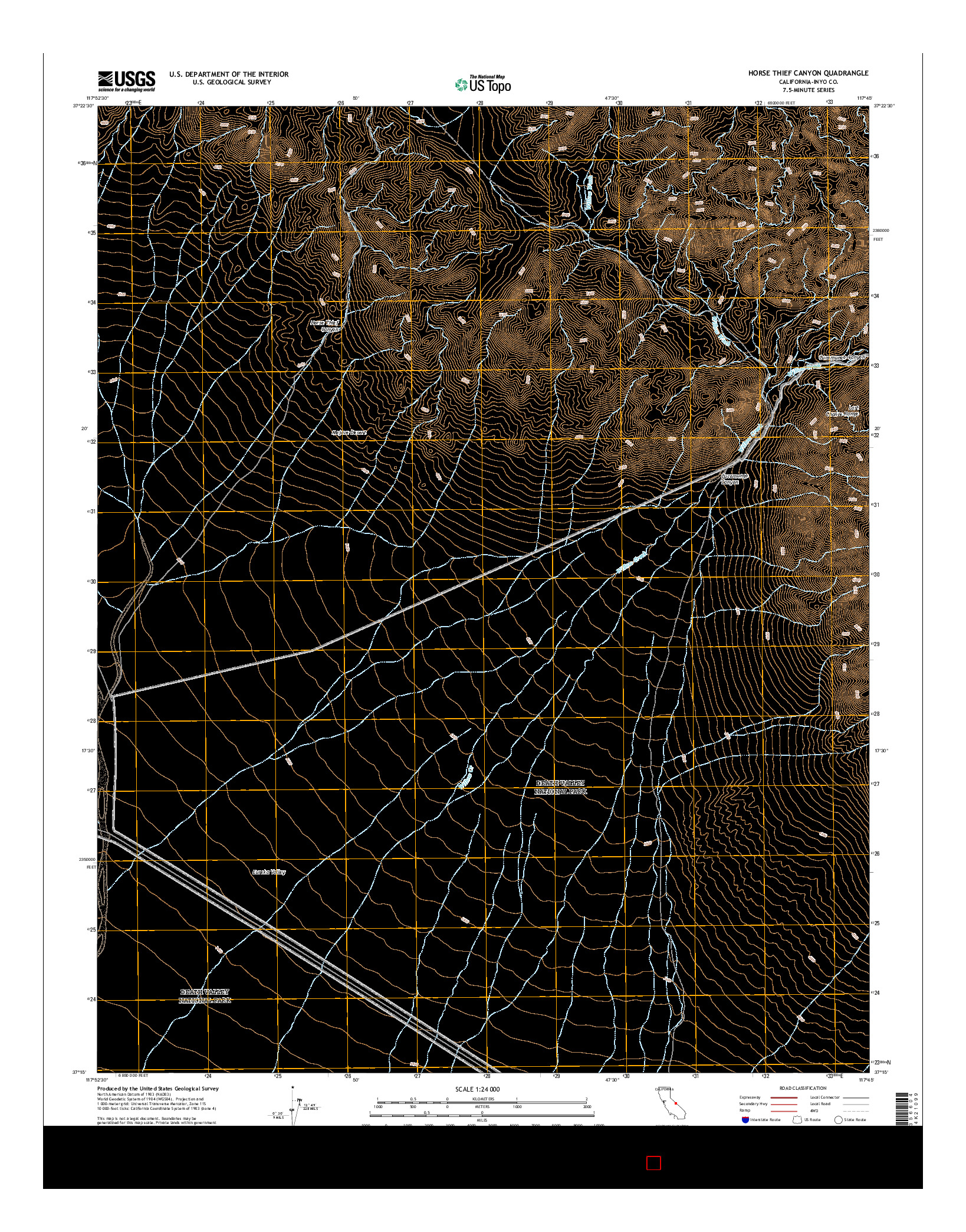 USGS US TOPO 7.5-MINUTE MAP FOR HORSE THIEF CANYON, CA 2015