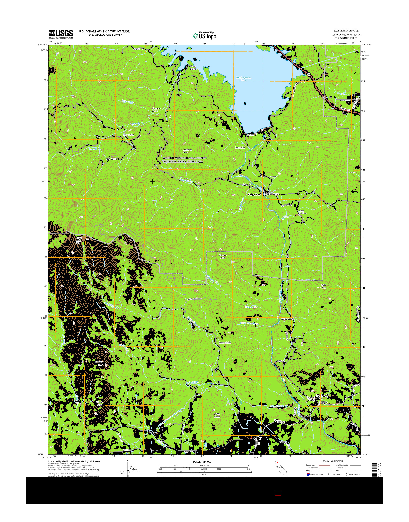 USGS US TOPO 7.5-MINUTE MAP FOR IGO, CA 2015