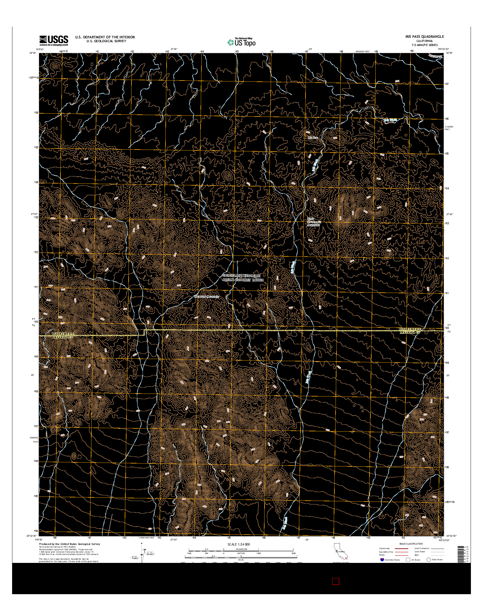USGS US TOPO 7.5-MINUTE MAP FOR IRIS PASS, CA 2015