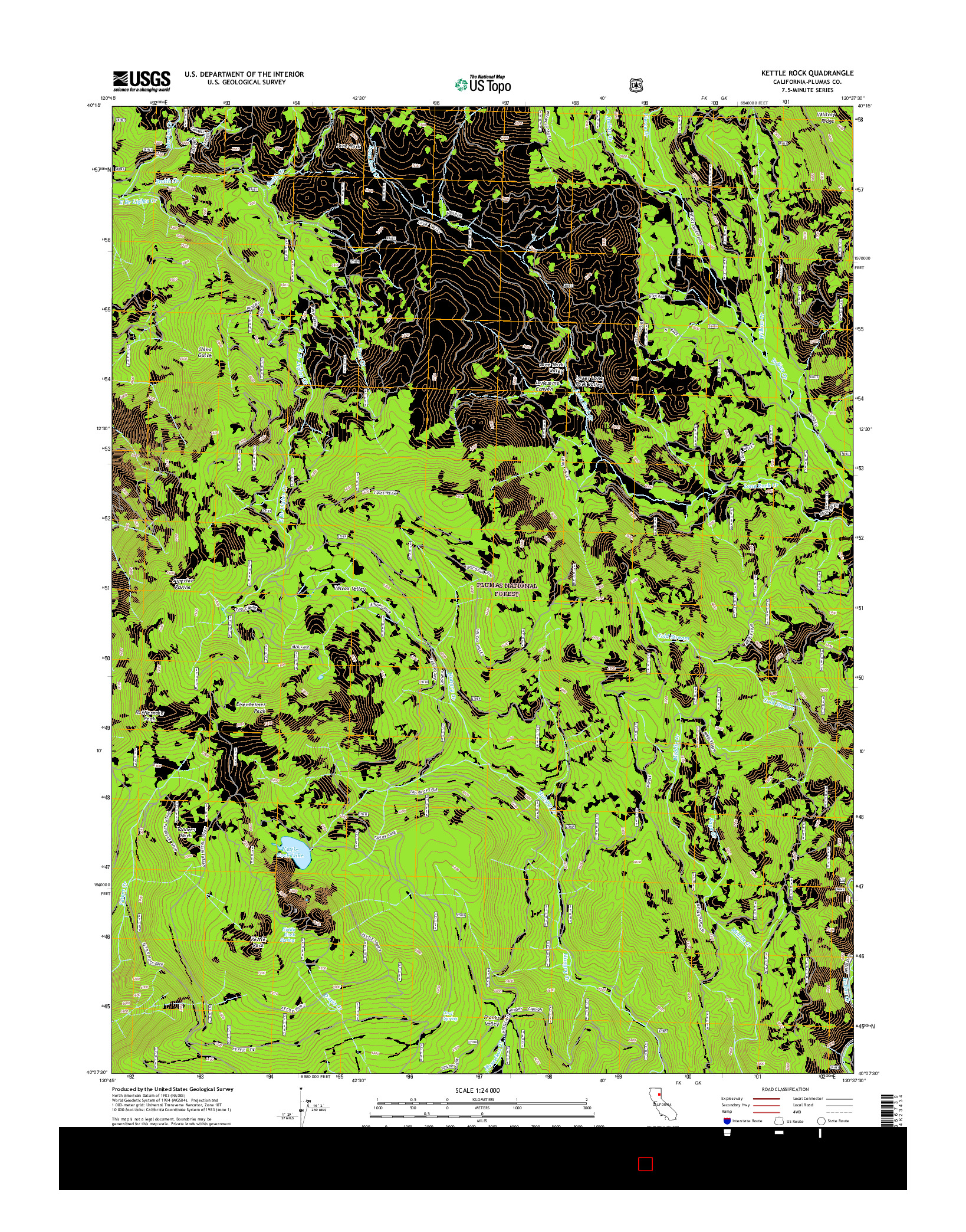 USGS US TOPO 7.5-MINUTE MAP FOR KETTLE ROCK, CA 2015