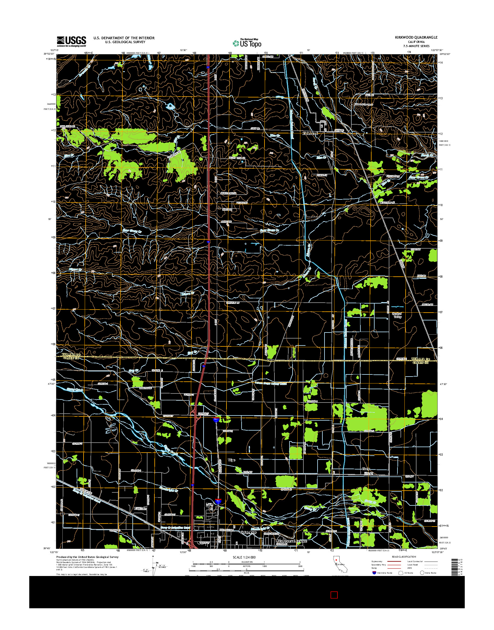 USGS US TOPO 7.5-MINUTE MAP FOR KIRKWOOD, CA 2015