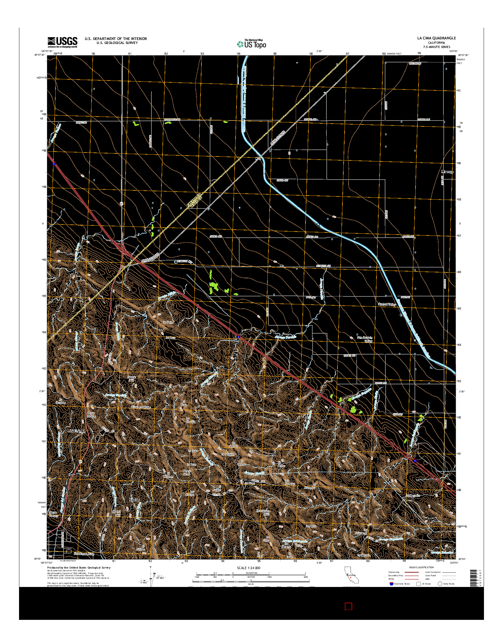 USGS US TOPO 7.5-MINUTE MAP FOR LA CIMA, CA 2015