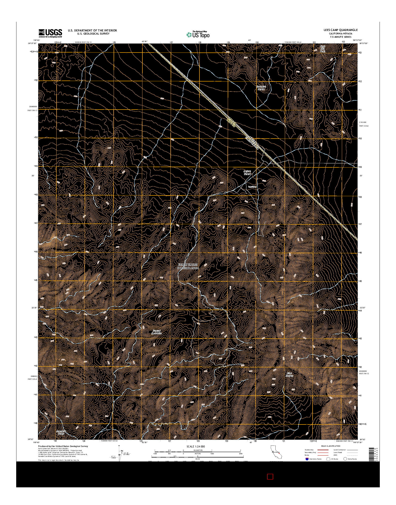 USGS US TOPO 7.5-MINUTE MAP FOR LEES CAMP, CA-NV 2015