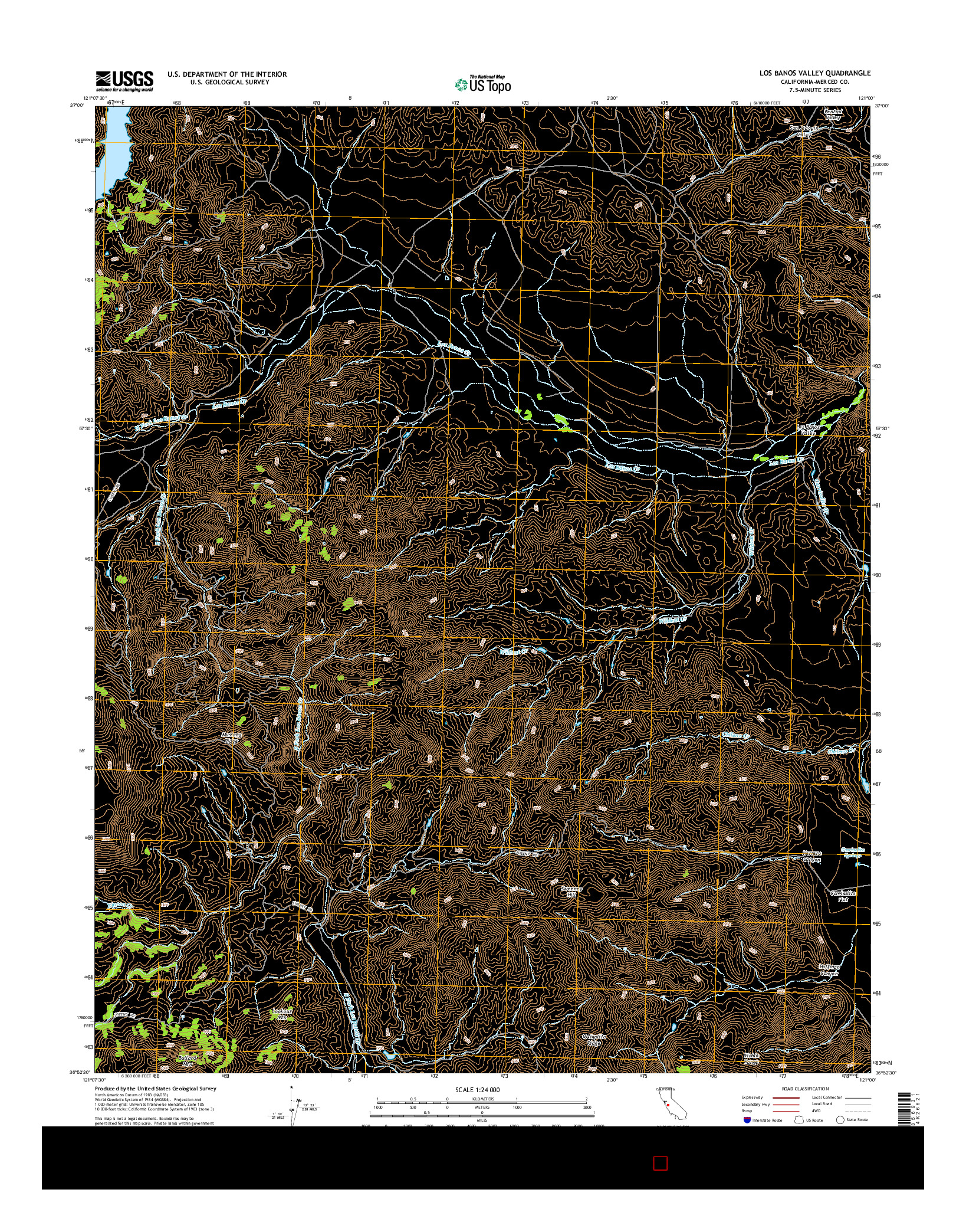 USGS US TOPO 7.5-MINUTE MAP FOR LOS BANOS VALLEY, CA 2015