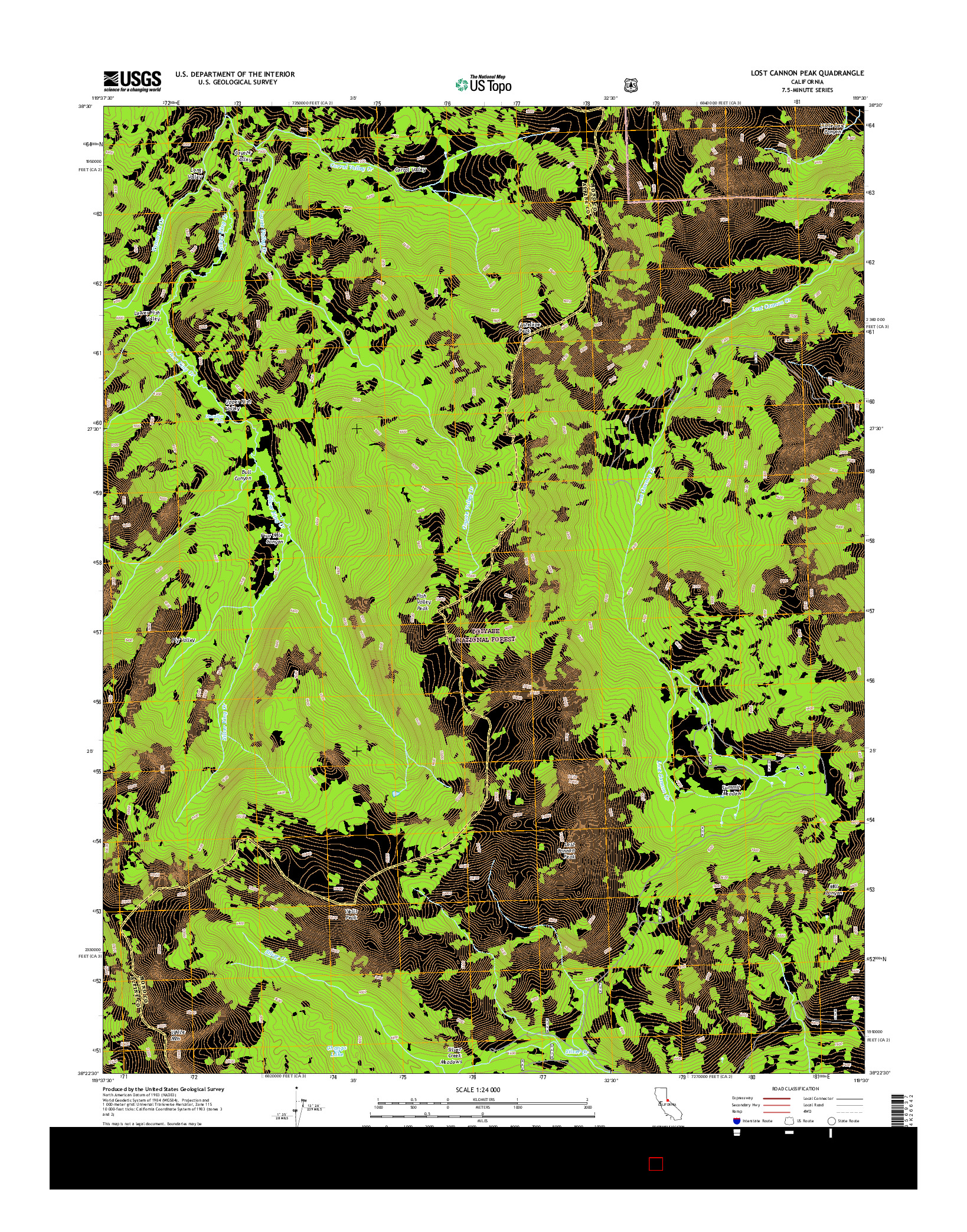 USGS US TOPO 7.5-MINUTE MAP FOR LOST CANNON PEAK, CA 2015