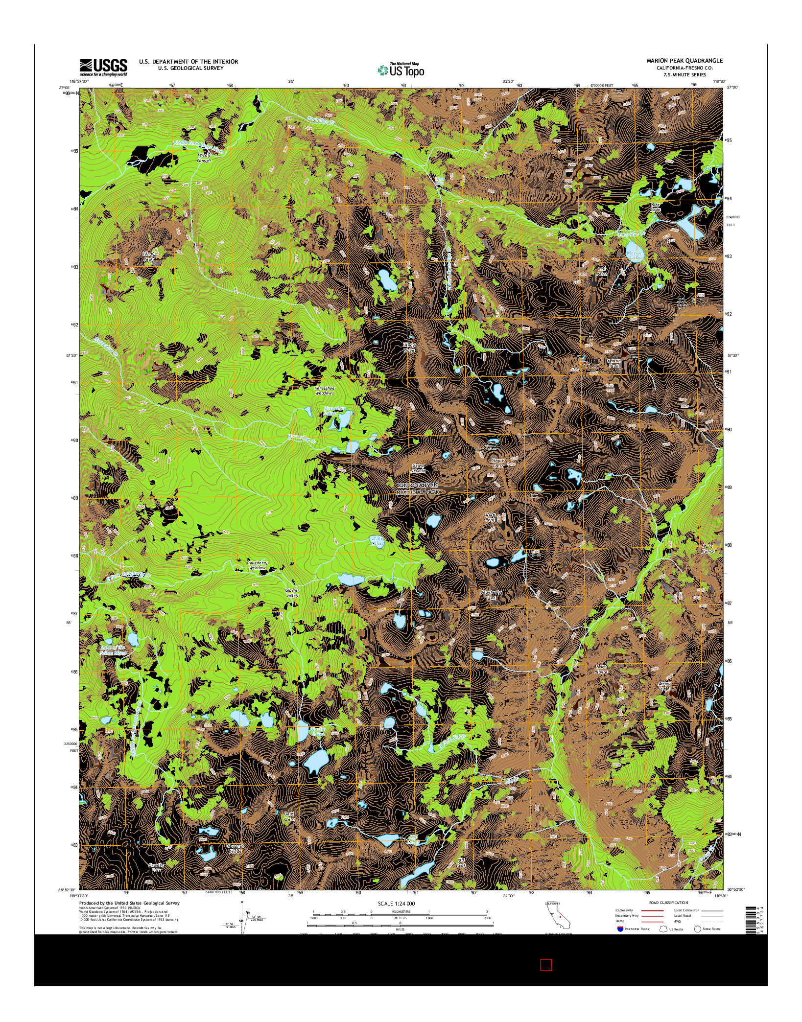 USGS US TOPO 7.5-MINUTE MAP FOR MARION PEAK, CA 2015