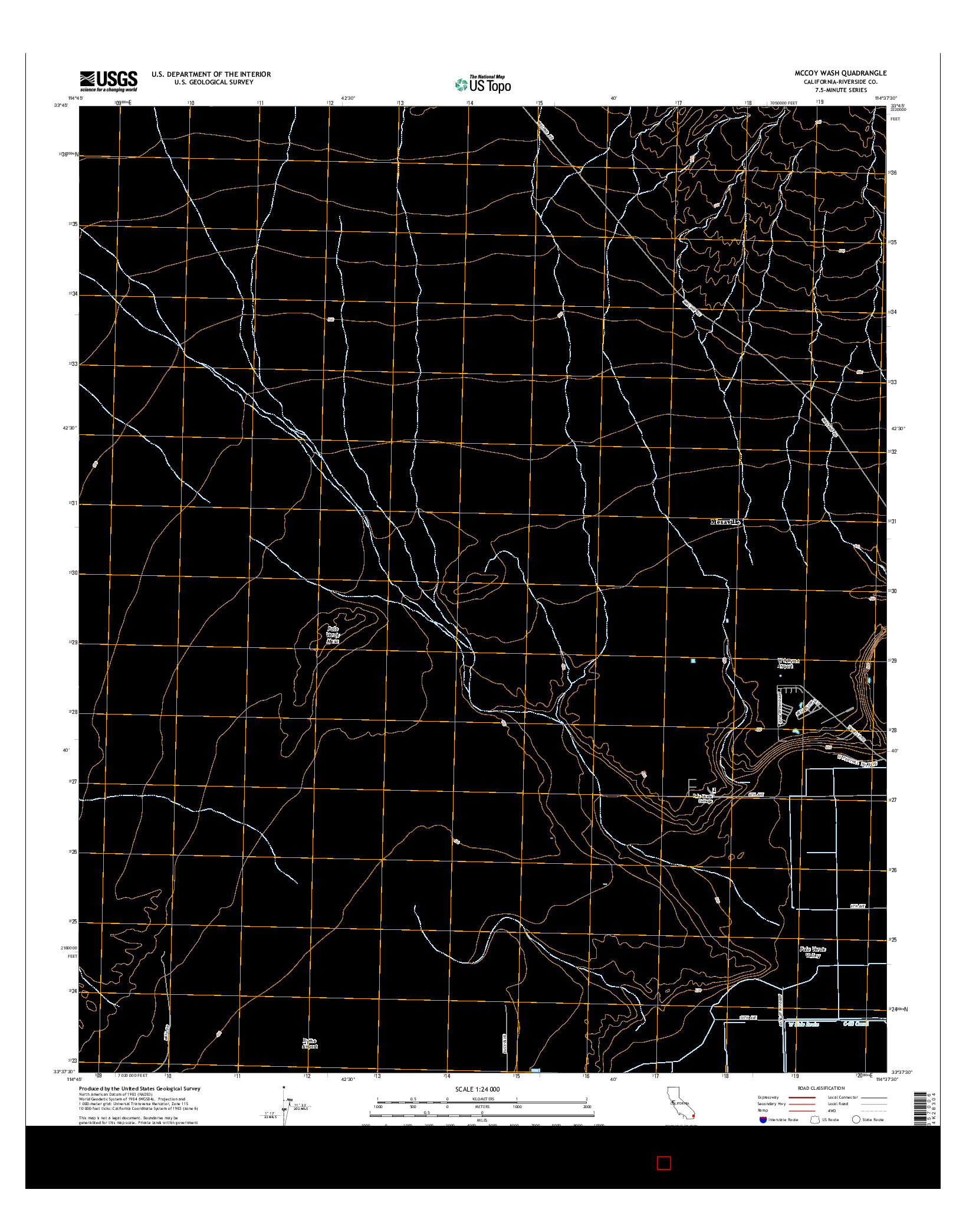 USGS US TOPO 7.5-MINUTE MAP FOR MCCOY WASH, CA 2015