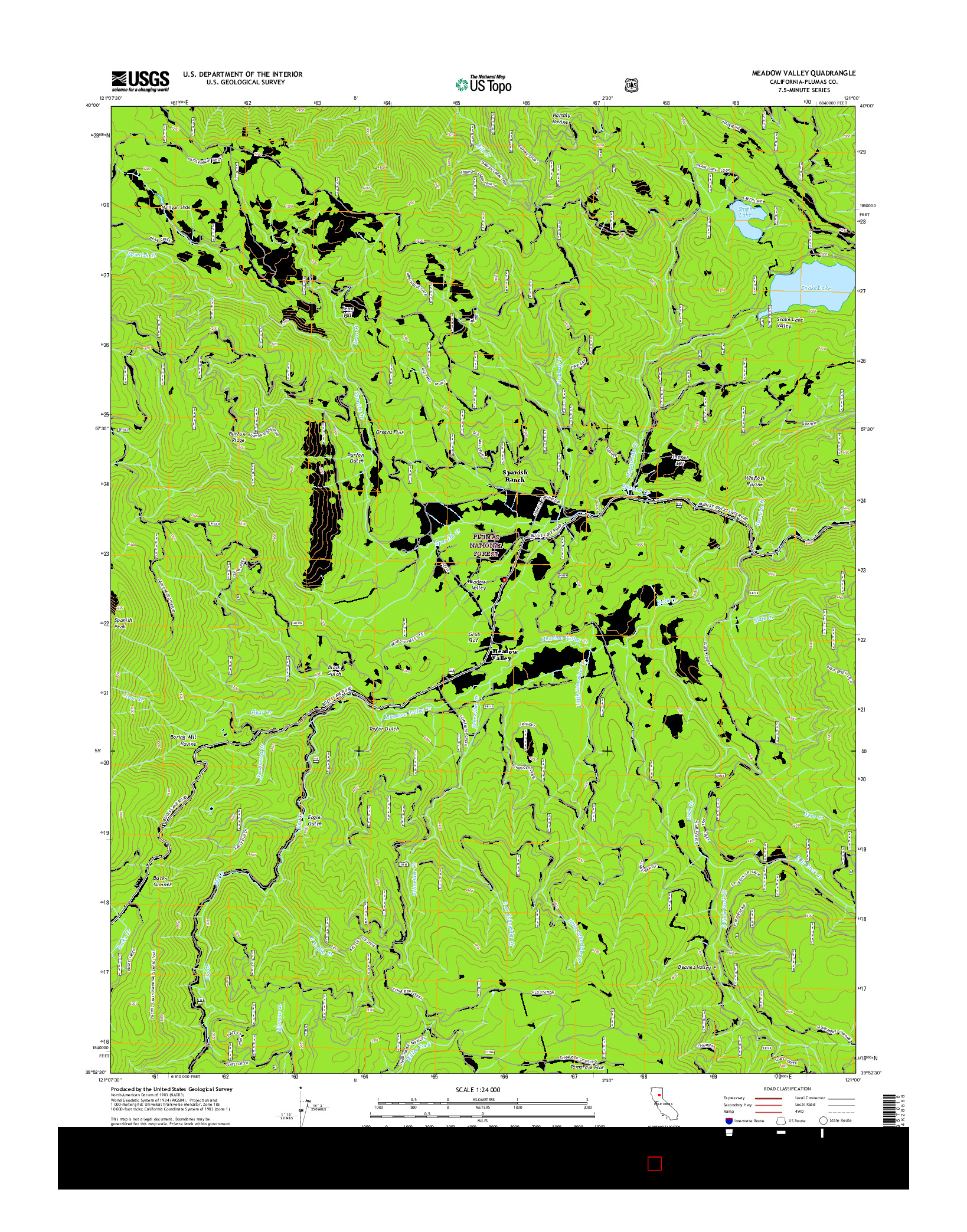 USGS US TOPO 7.5-MINUTE MAP FOR MEADOW VALLEY, CA 2015