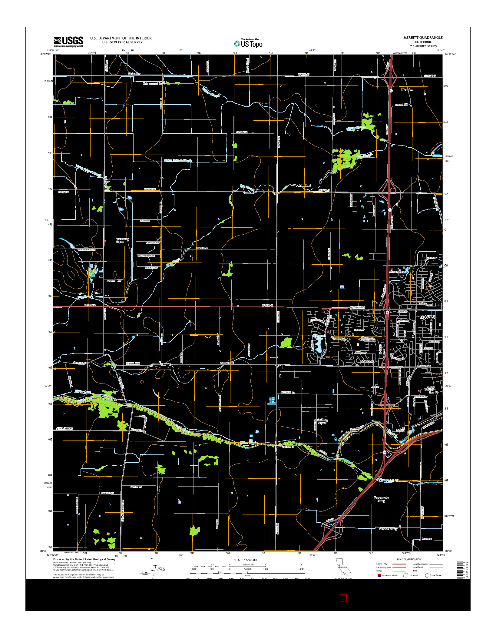 USGS US TOPO 7.5-MINUTE MAP FOR MERRITT, CA 2015