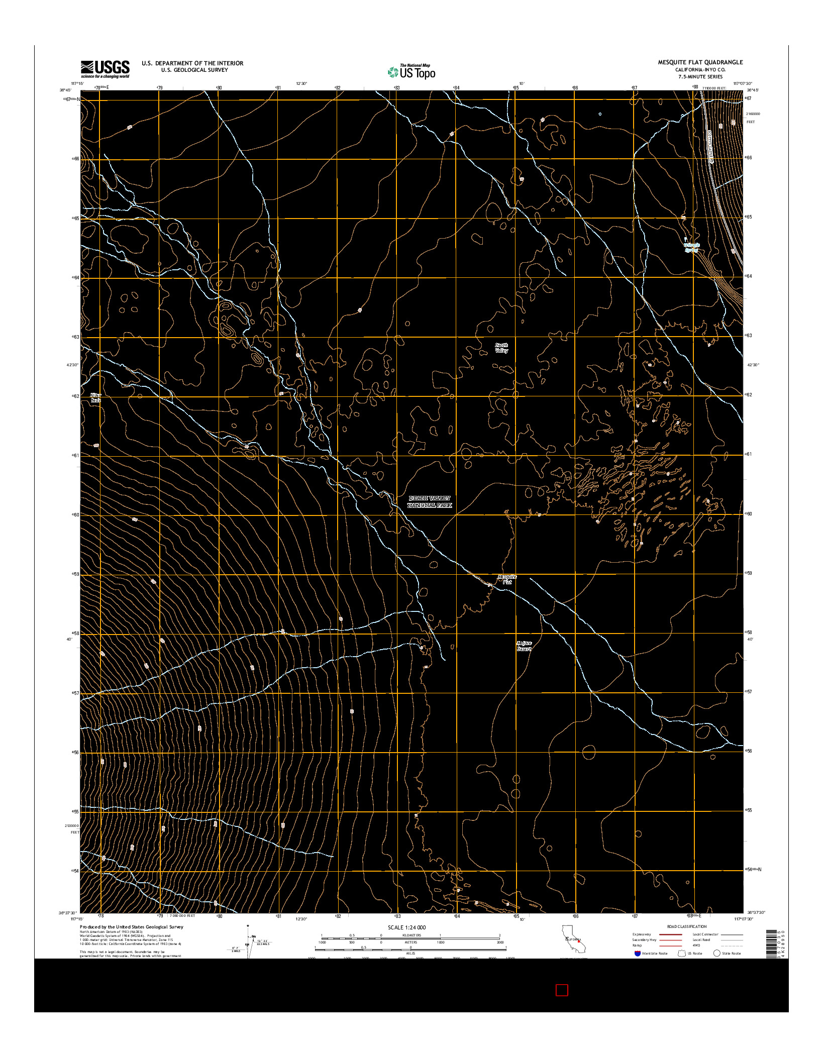 USGS US TOPO 7.5-MINUTE MAP FOR MESQUITE FLAT, CA 2015