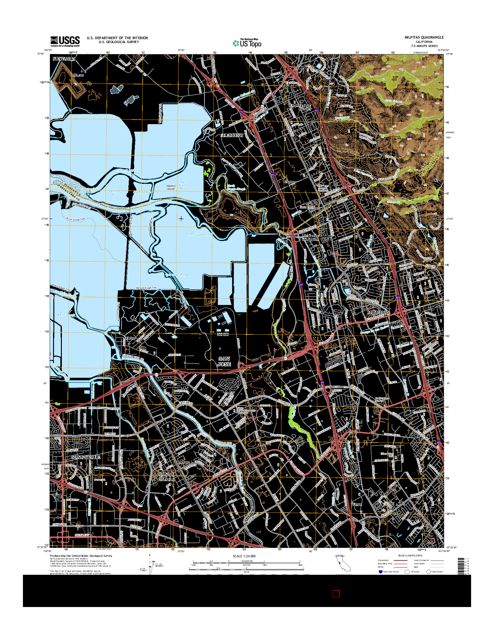 USGS US TOPO 7.5-MINUTE MAP FOR MILPITAS, CA 2015