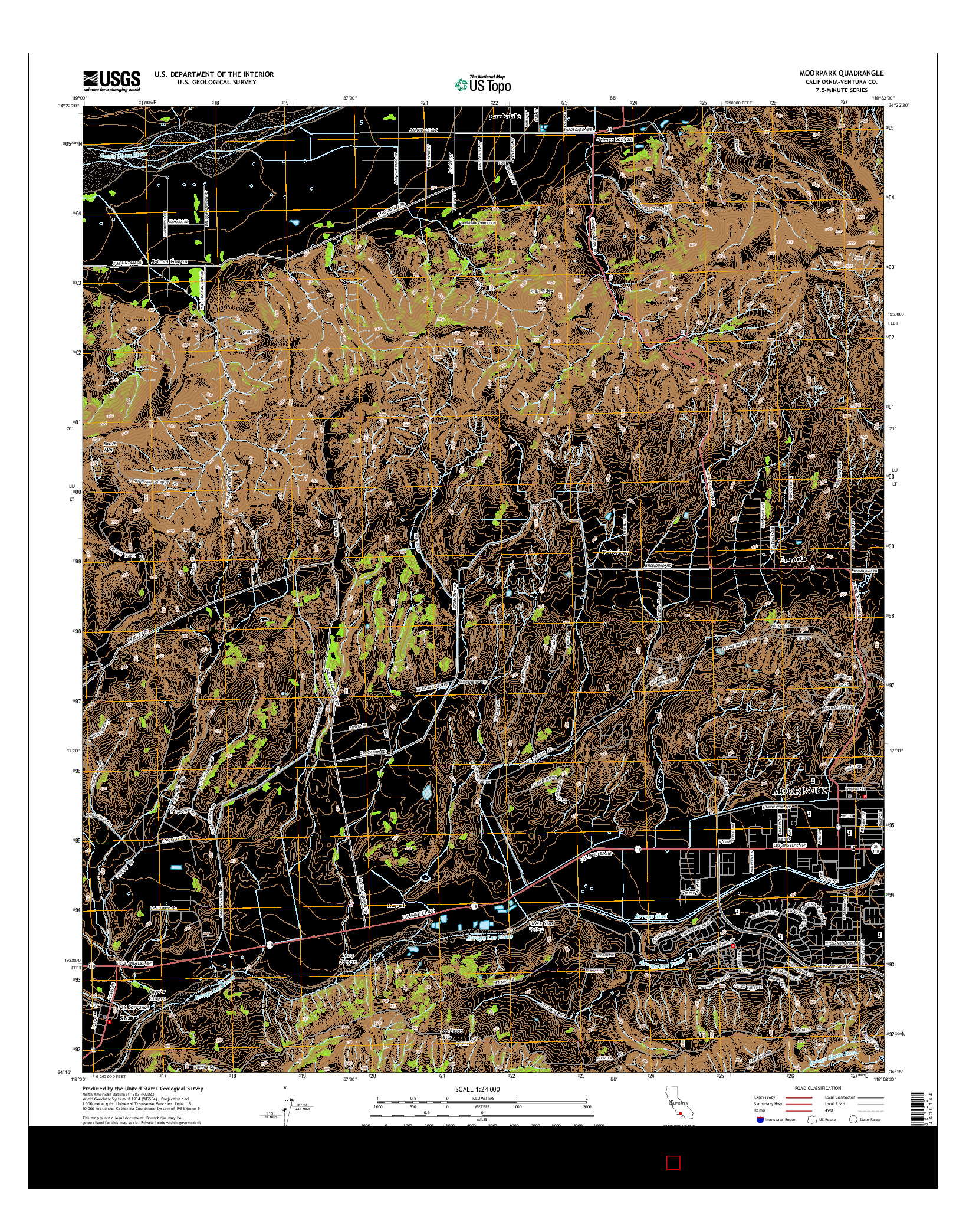 USGS US TOPO 7.5-MINUTE MAP FOR MOORPARK, CA 2015