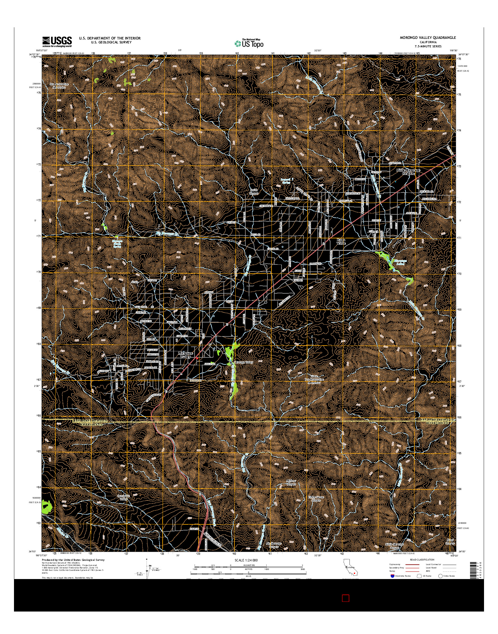USGS US TOPO 7.5-MINUTE MAP FOR MORONGO VALLEY, CA 2015