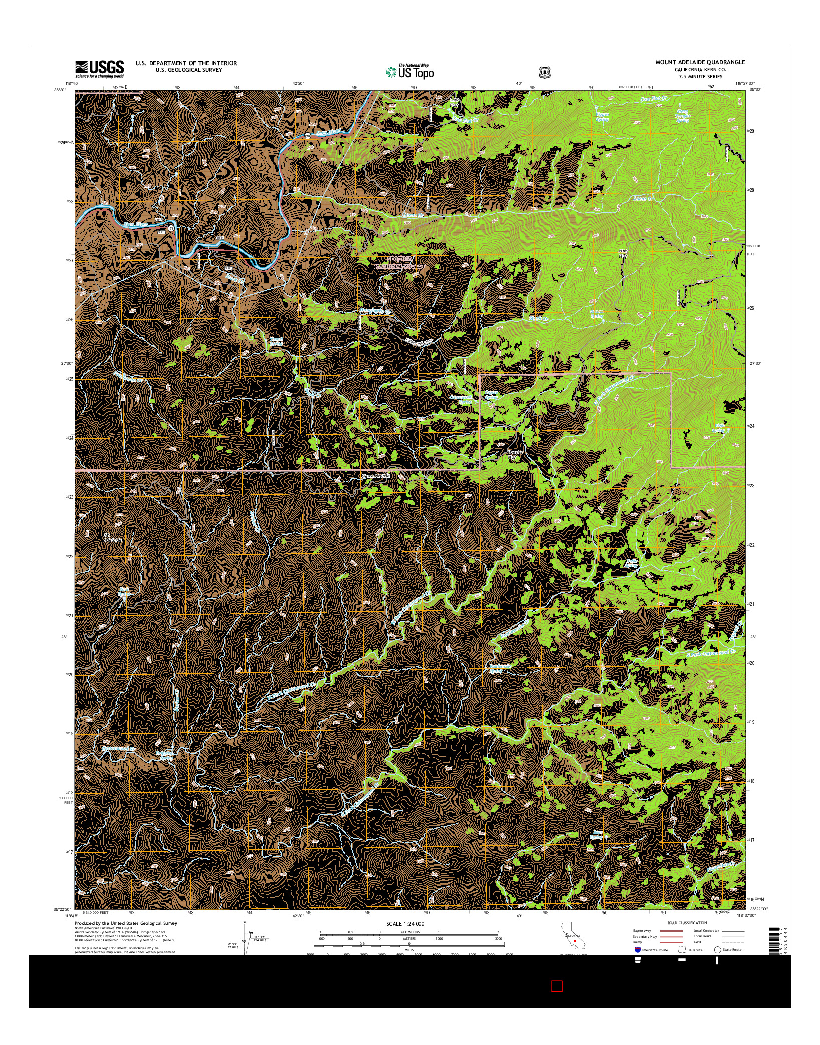 USGS US TOPO 7.5-MINUTE MAP FOR MOUNT ADELAIDE, CA 2015