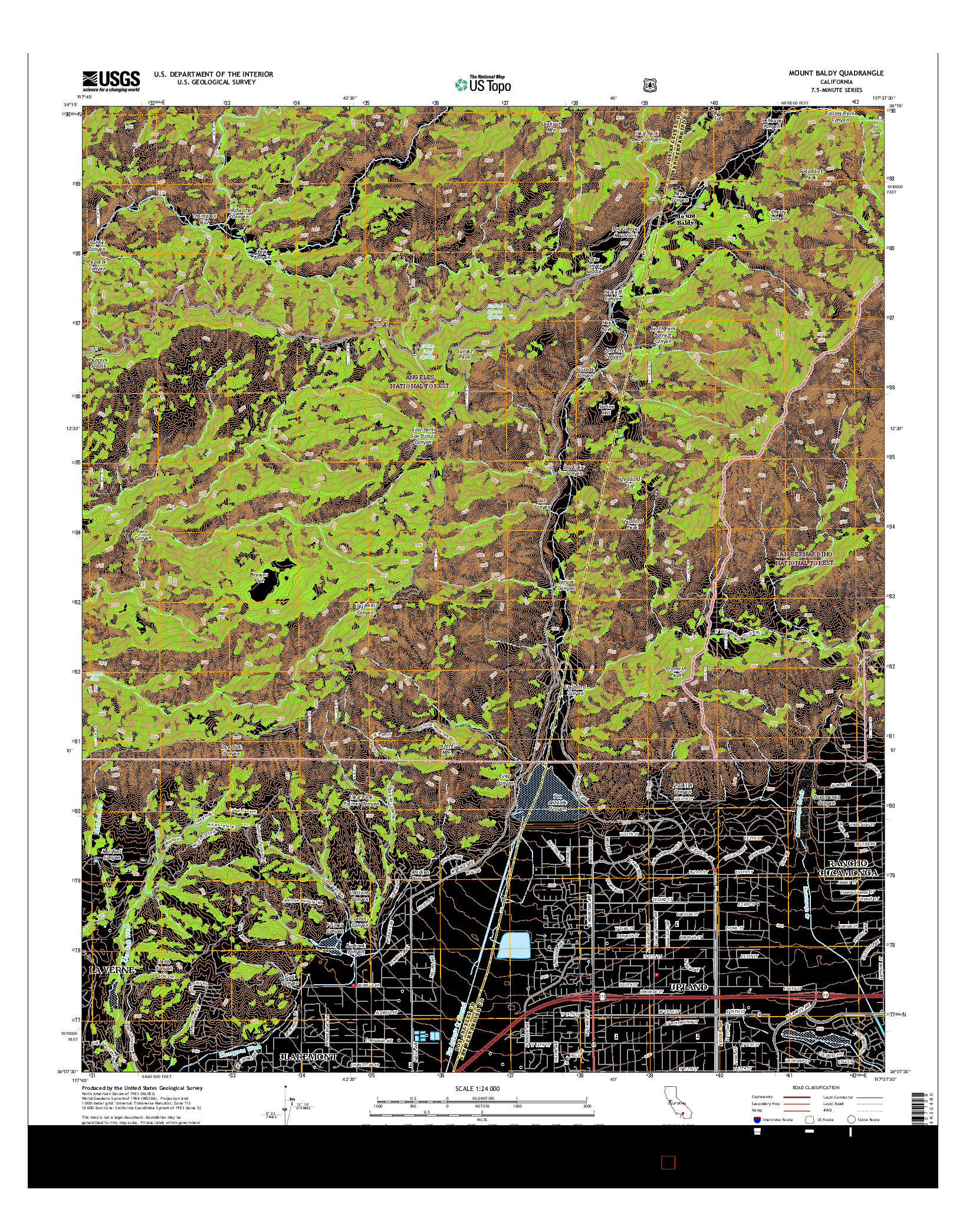 USGS US TOPO 7.5-MINUTE MAP FOR MOUNT BALDY, CA 2015