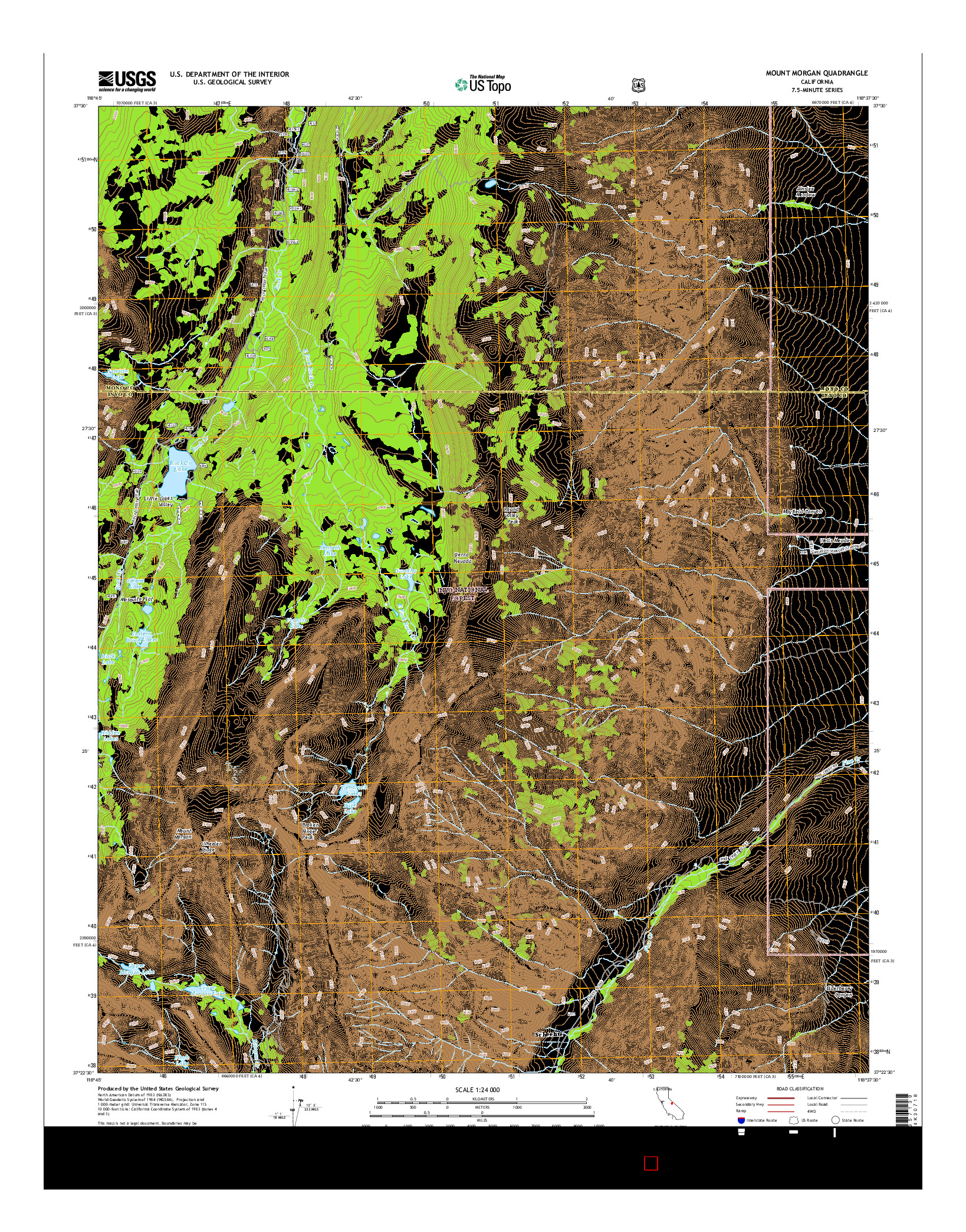 USGS US TOPO 7.5-MINUTE MAP FOR MOUNT MORGAN, CA 2015