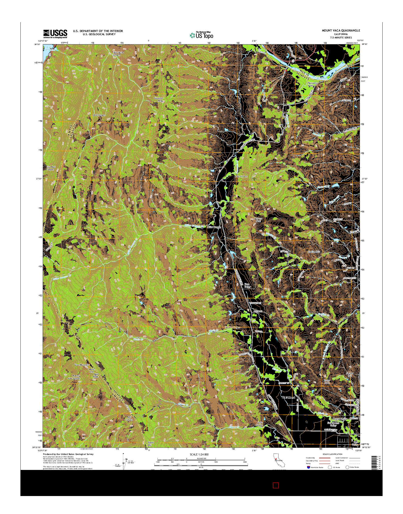 USGS US TOPO 7.5-MINUTE MAP FOR MOUNT VACA, CA 2015
