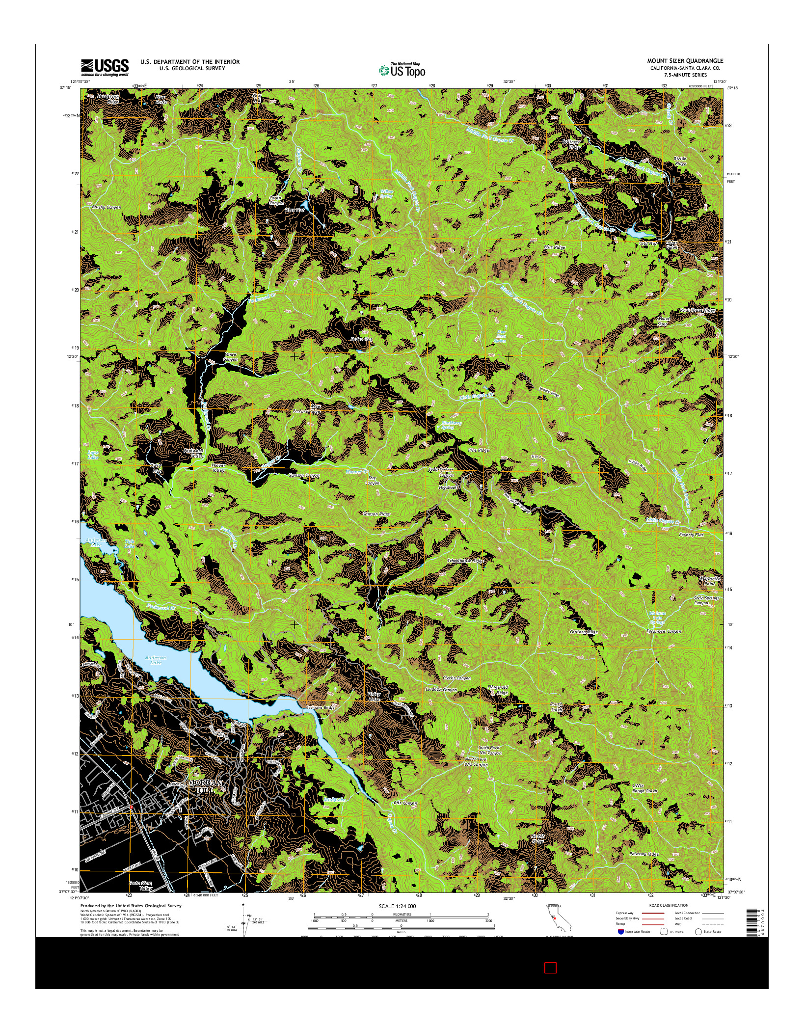 USGS US TOPO 7.5-MINUTE MAP FOR MOUNT SIZER, CA 2015