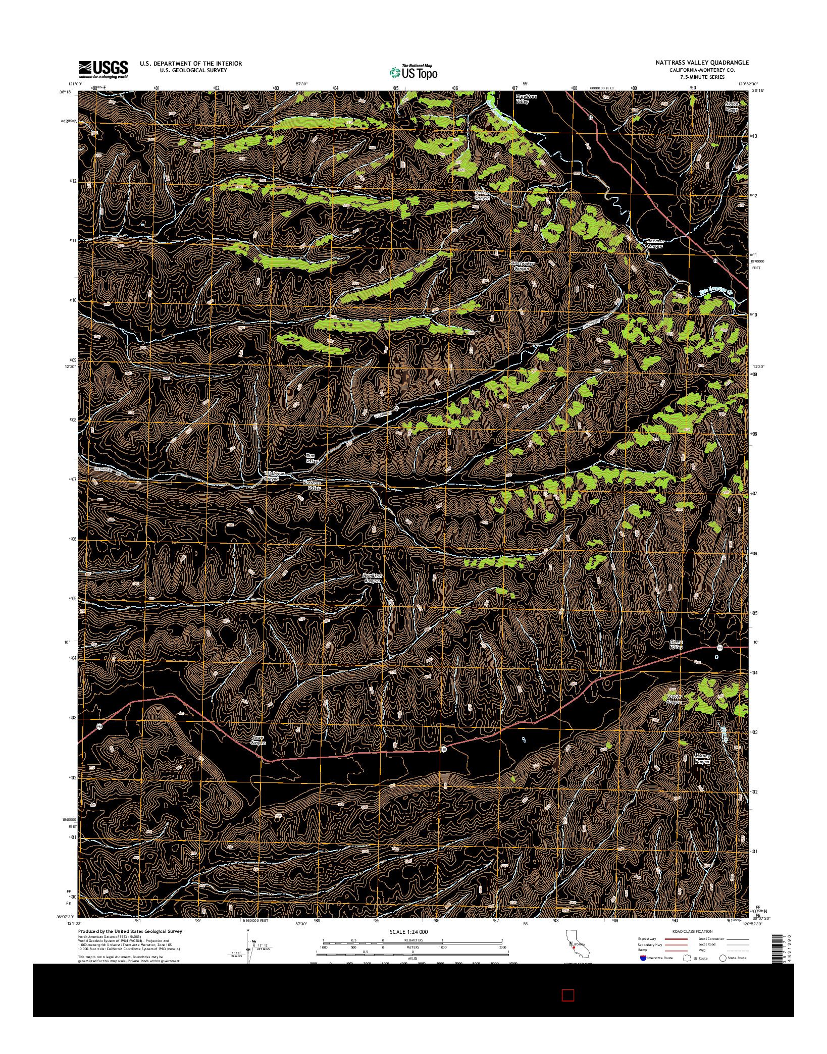 USGS US TOPO 7.5-MINUTE MAP FOR NATTRASS VALLEY, CA 2015