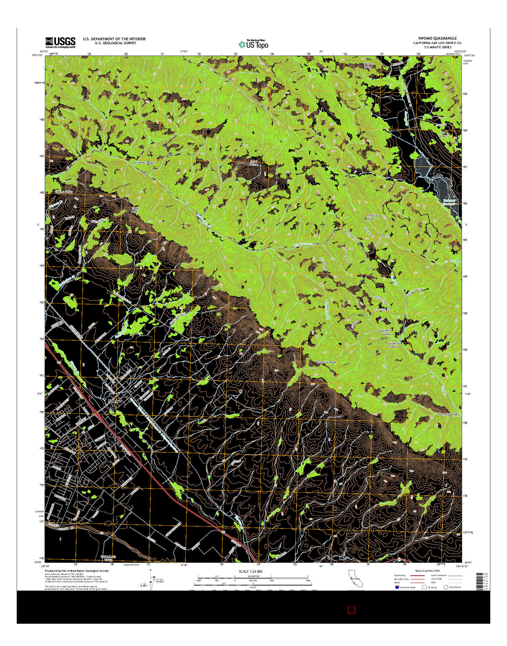 USGS US TOPO 7.5-MINUTE MAP FOR NIPOMO, CA 2015