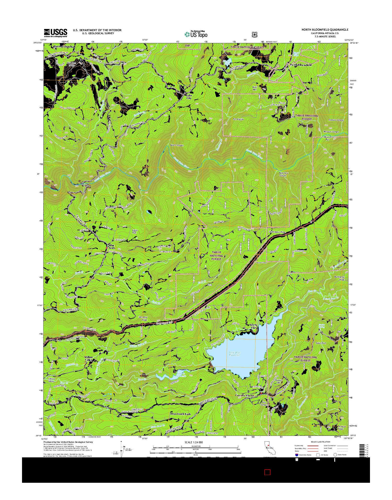 USGS US TOPO 7.5-MINUTE MAP FOR NORTH BLOOMFIELD, CA 2015